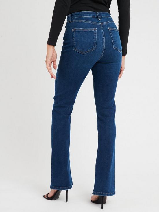 stillFront image of v-by-very-high-waist-90s-bootcut-jeans-dark-wash-blue