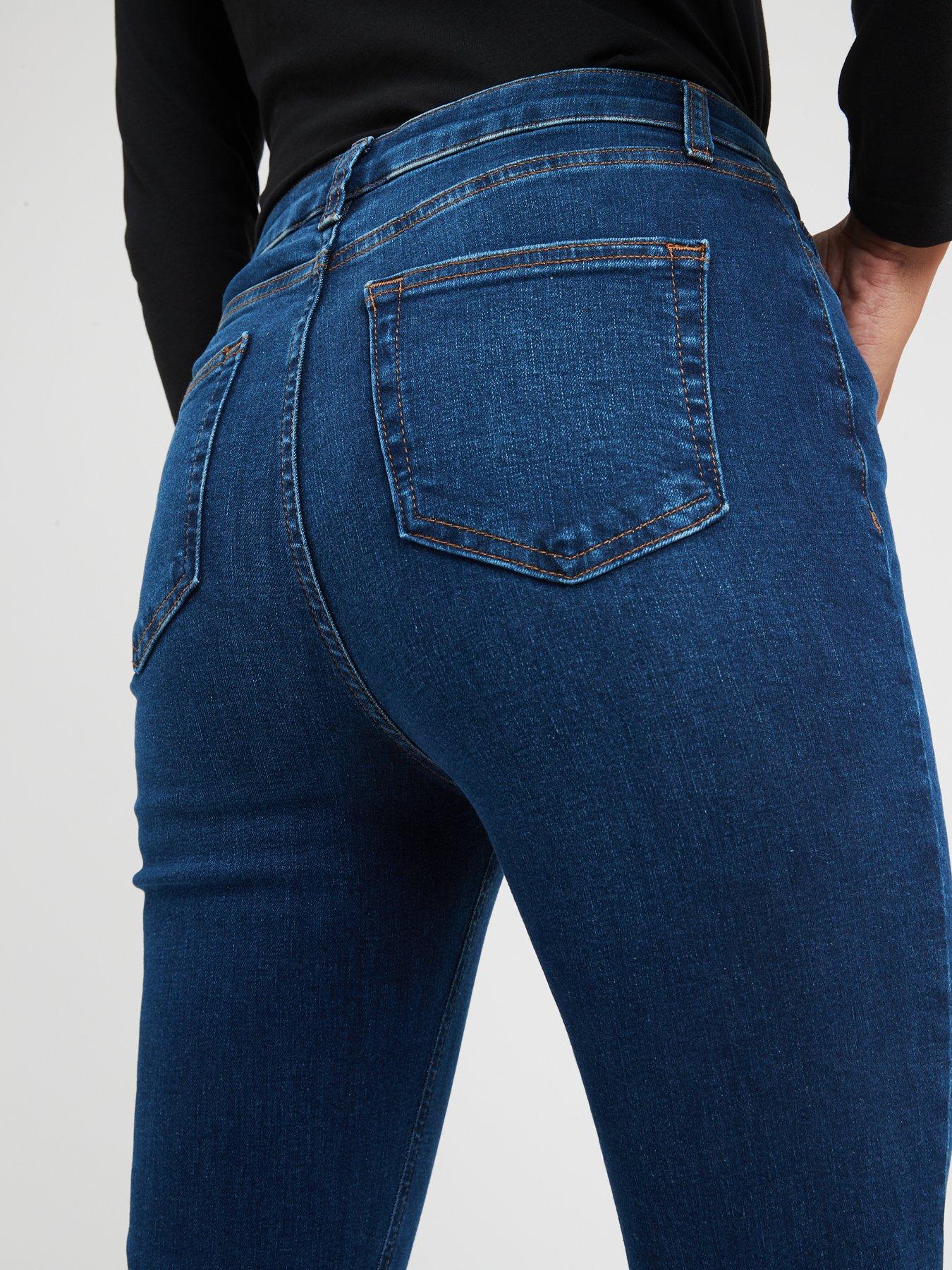  image of v-by-very-high-waist-90s-bootcut-jeans-dark-wash-blue