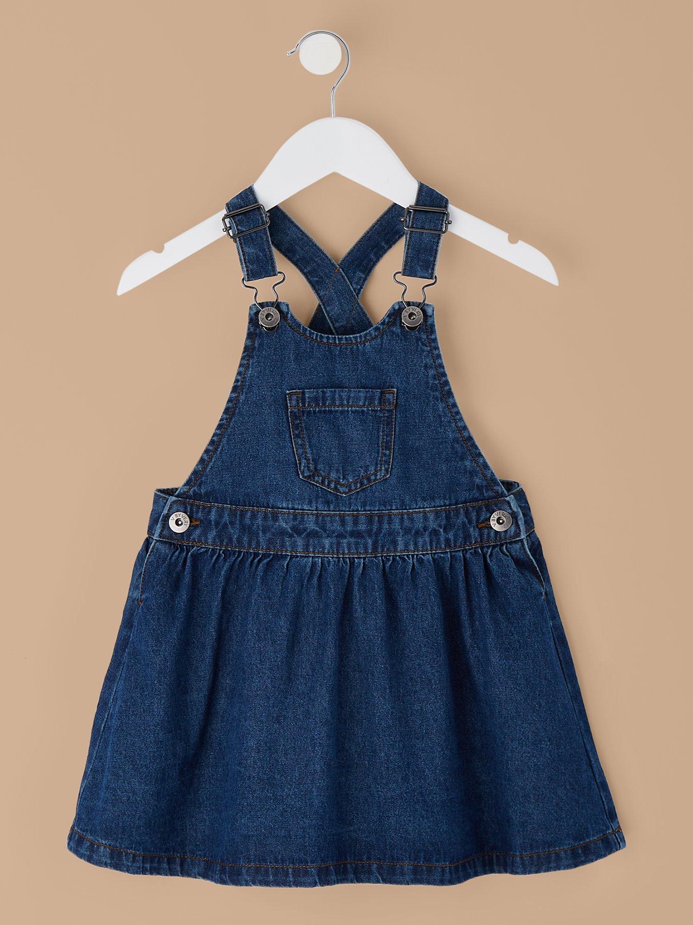 Image 2 of 5 of Mini V by Very Girls Denim Pinny Dress - Blue