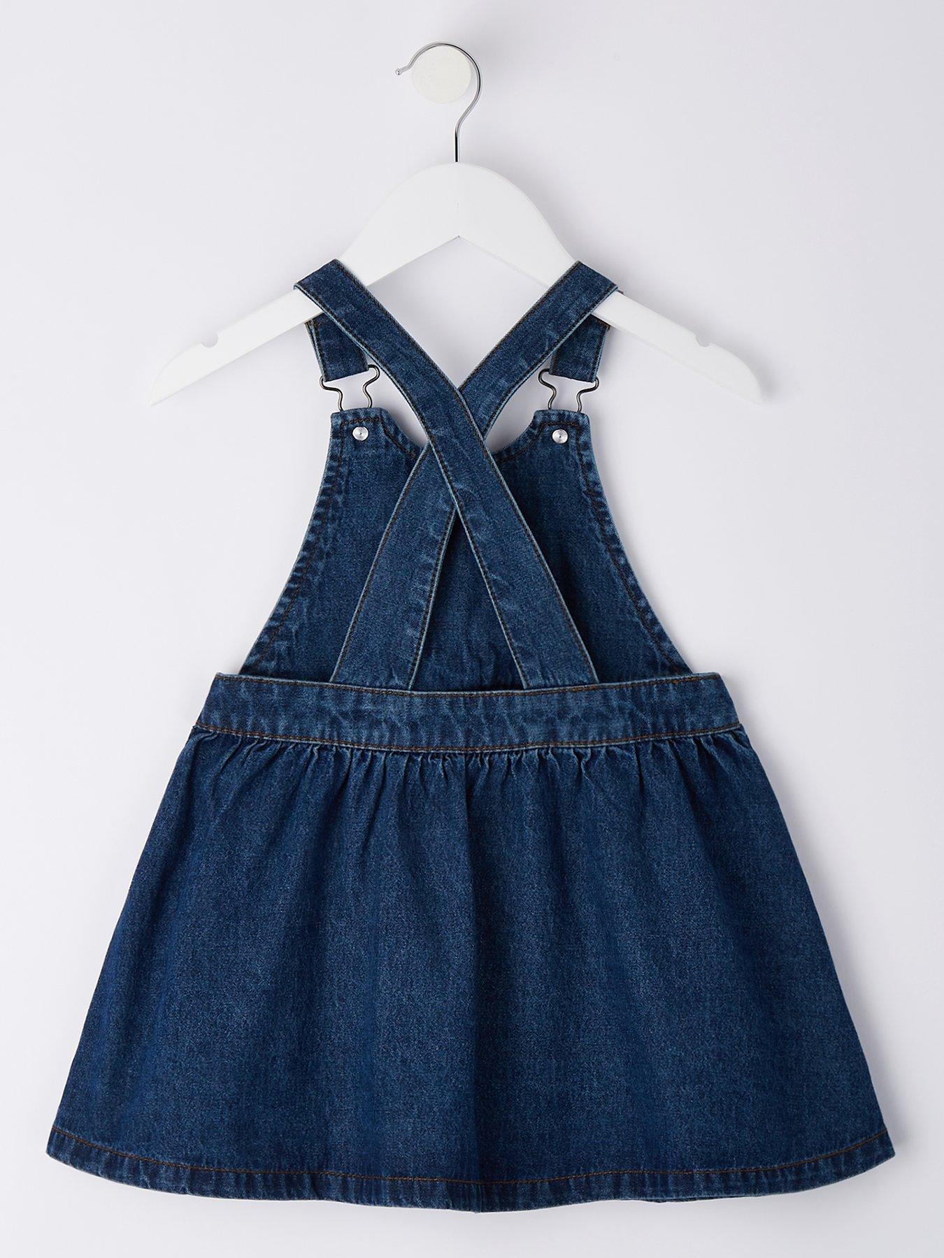 Image 3 of 5 of Mini V by Very Girls Denim Pinny Dress - Blue