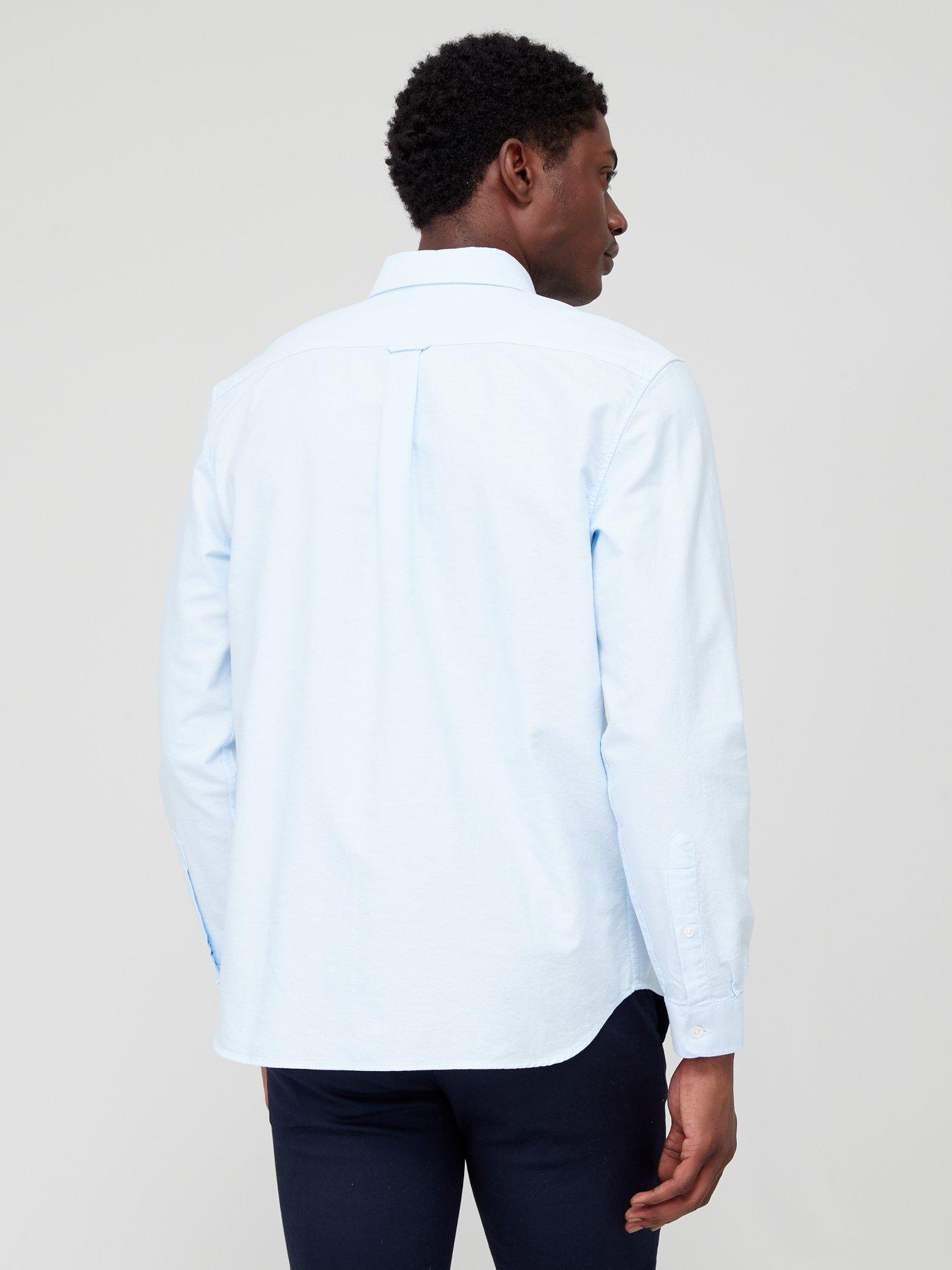  image of lacoste-long-sleeve-oxford-shirt-blue