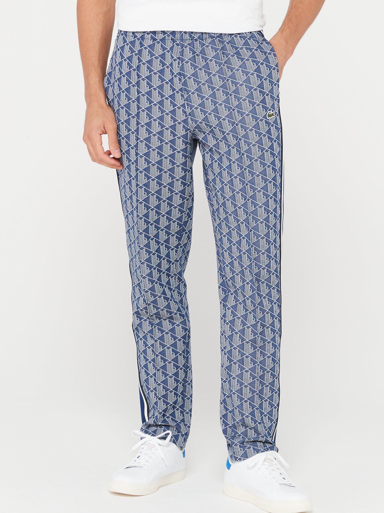 Lacoste All Over Print Monogram Joggers - Blue