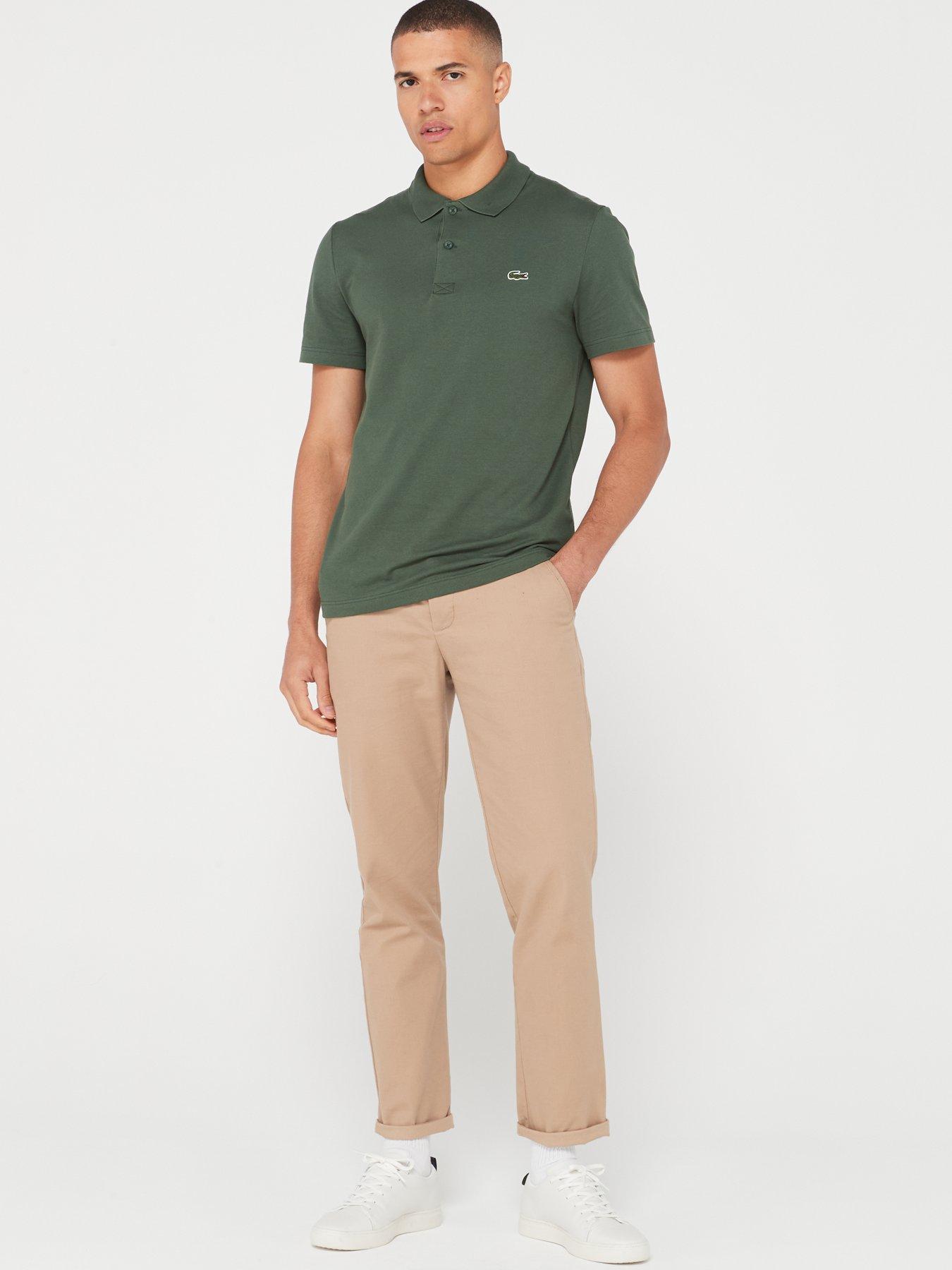 Olive green clearance lacoste shirt