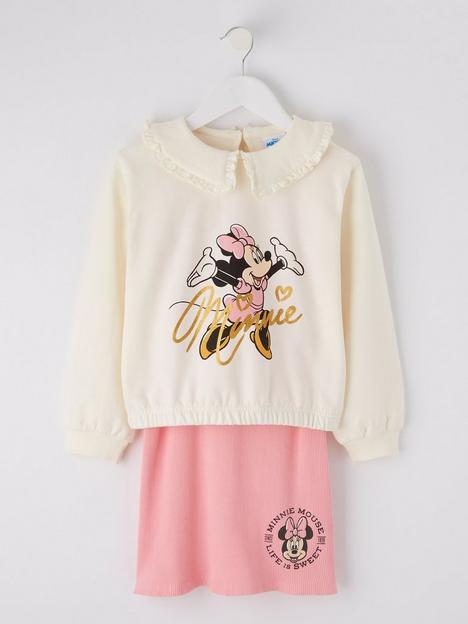 minnie-mouse-girls-disneynbsp2-piece-frill-neck-sweatshirt-amp-dress-set-pink