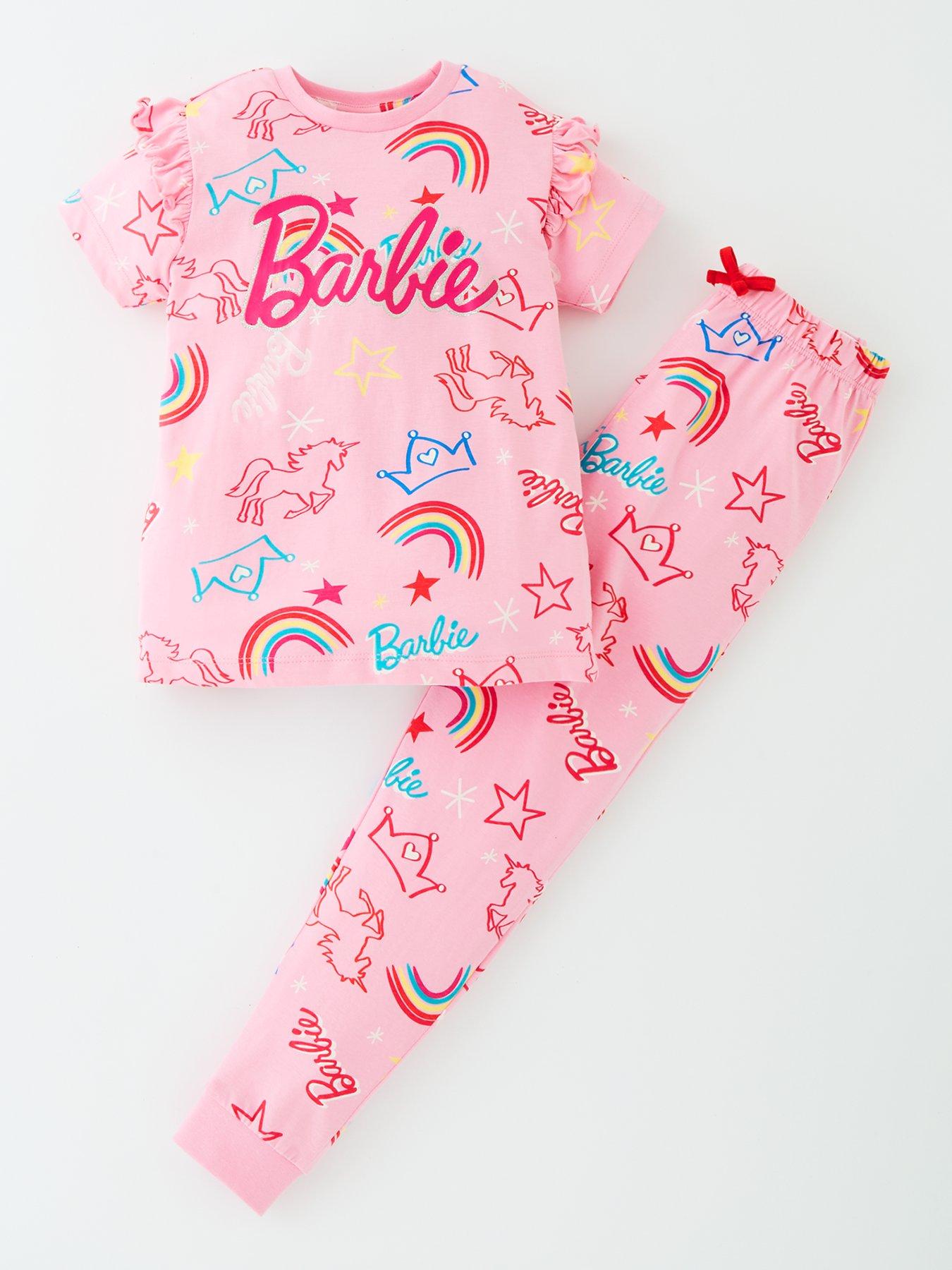Barbie All-Over Print Short Sleeve Pyjamas - Pink