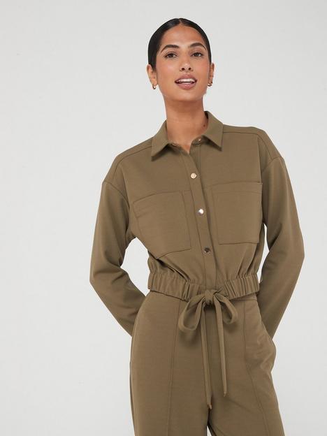 v-by-very-co-ord-button-through-crop-jacket-green
