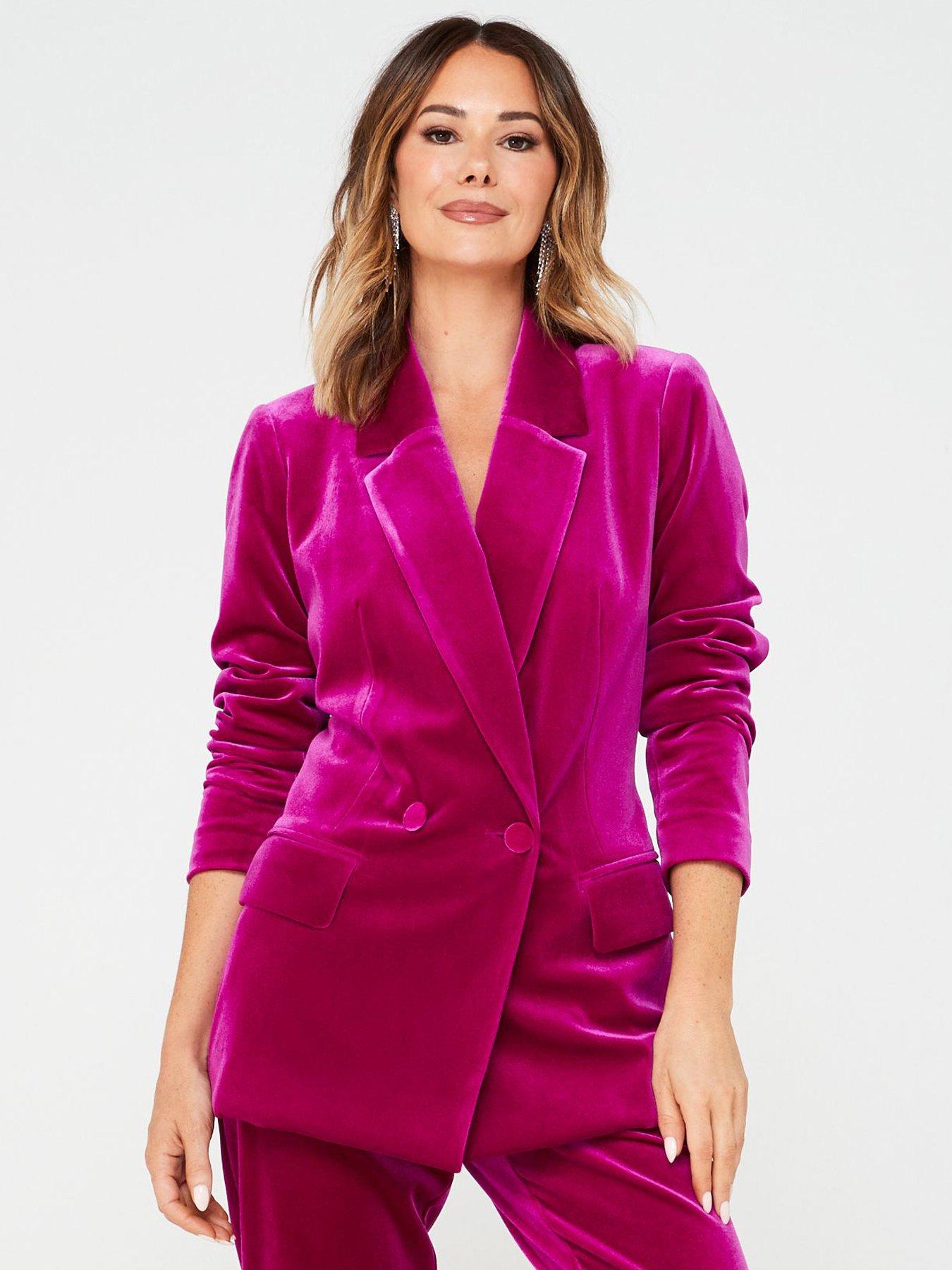 Light pink hot sale velvet blazer