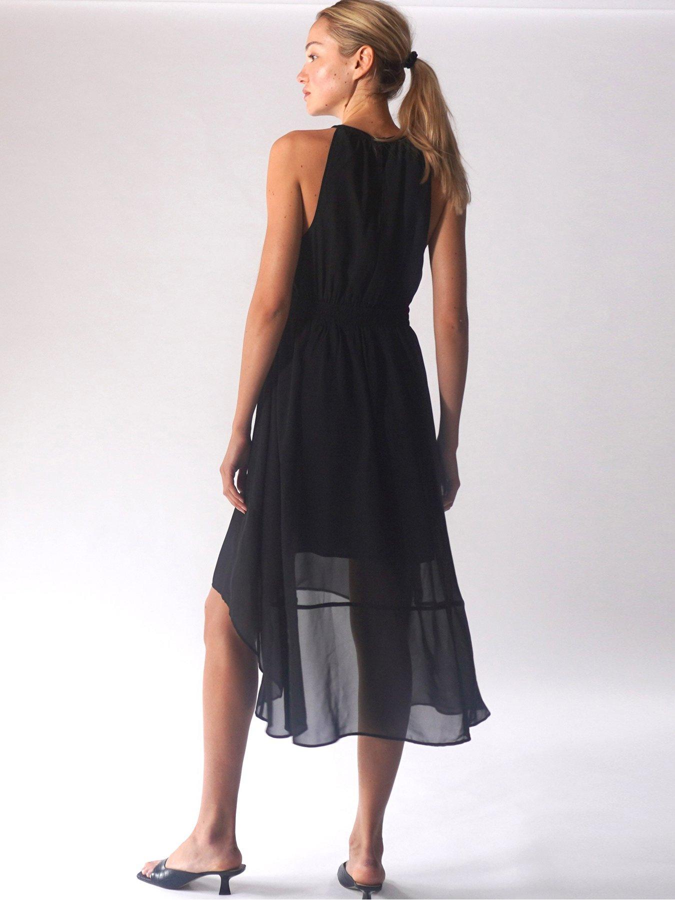 Black sleeveless store high low dress