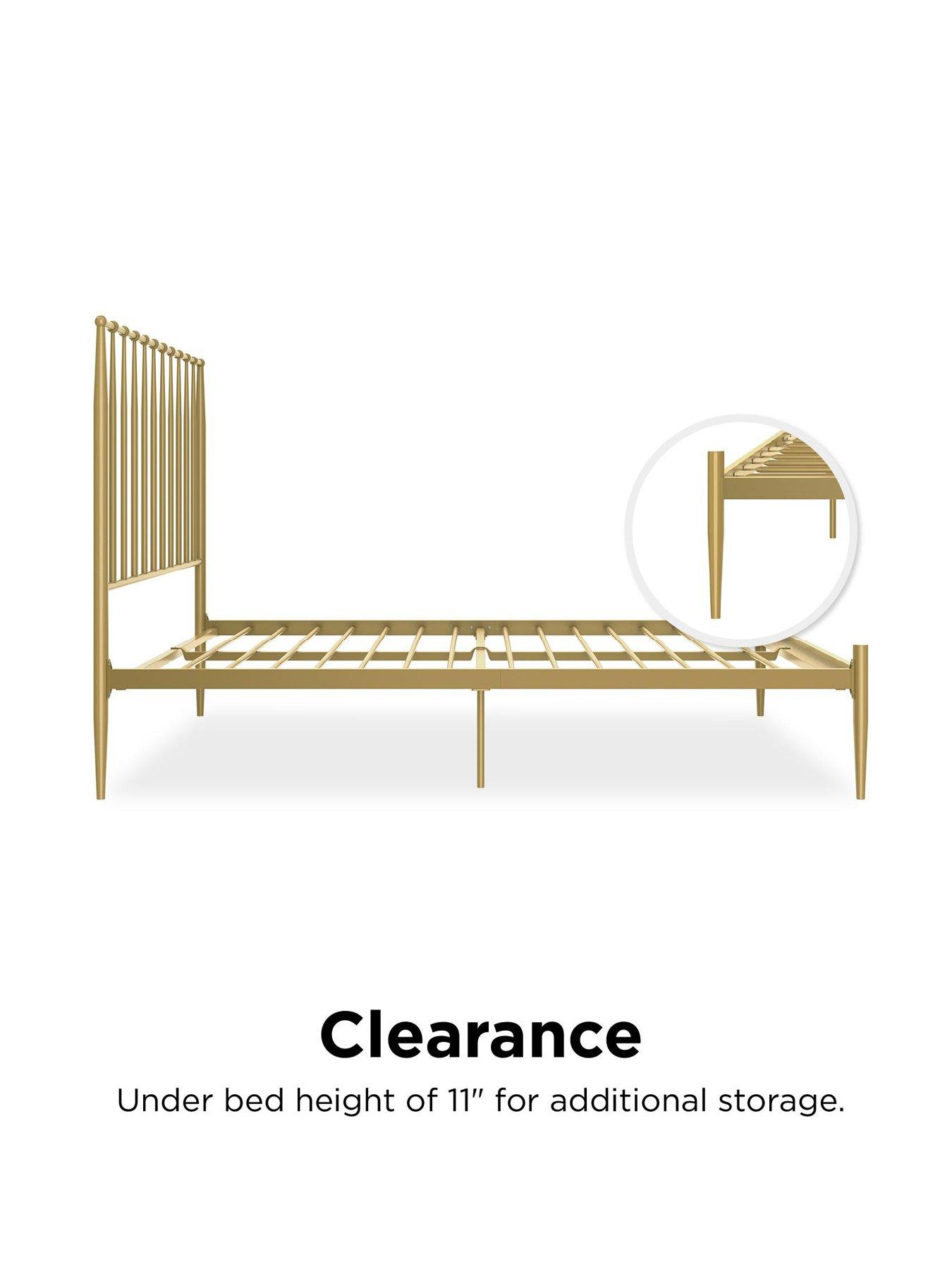 image of dorel-home-giulia-modern-double-metal-bed-frame-gold