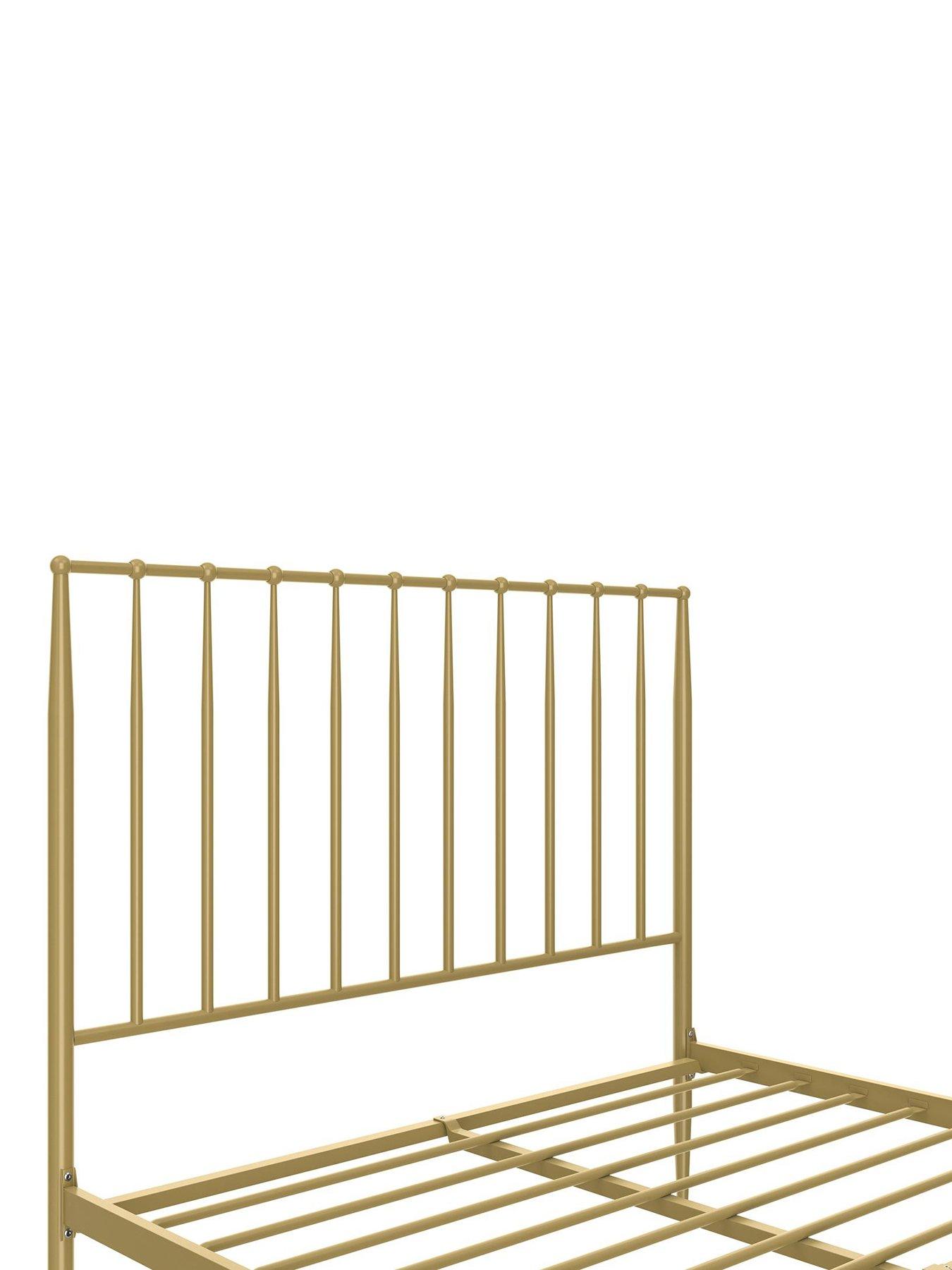  image of dorel-home-giulia-modern-double-metal-bed-frame-gold
