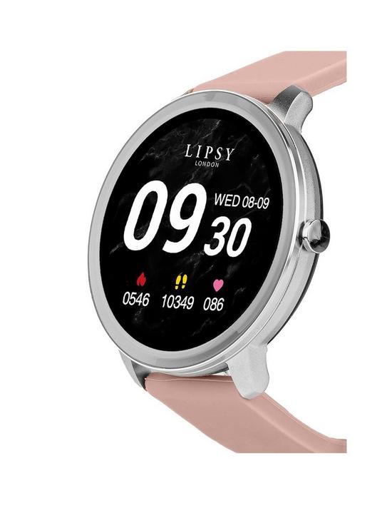 stillFront image of lipsy-pink-pu-smartwatch