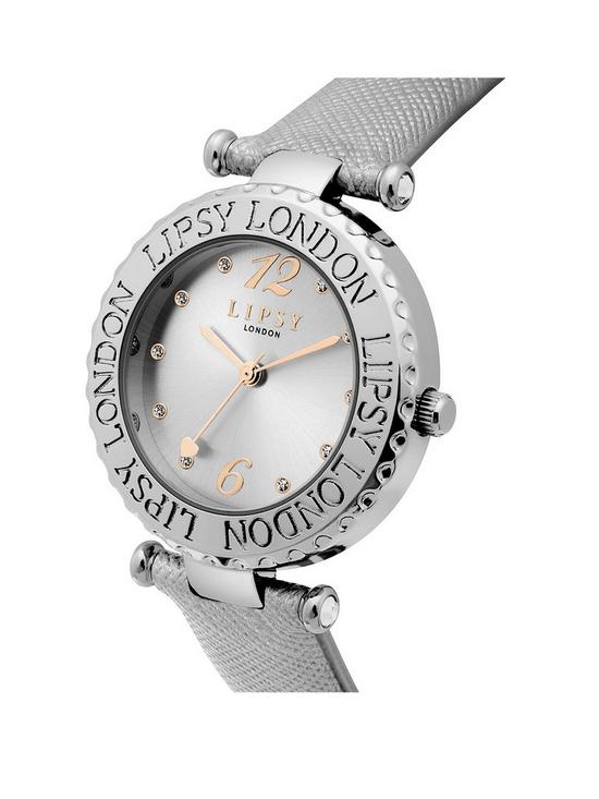 stillFront image of lipsy-silver-pu-strap-watch-with-silver-dial