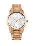  image of lipsy-rose-gold-metal-bracelet-watch-with-silver-dial