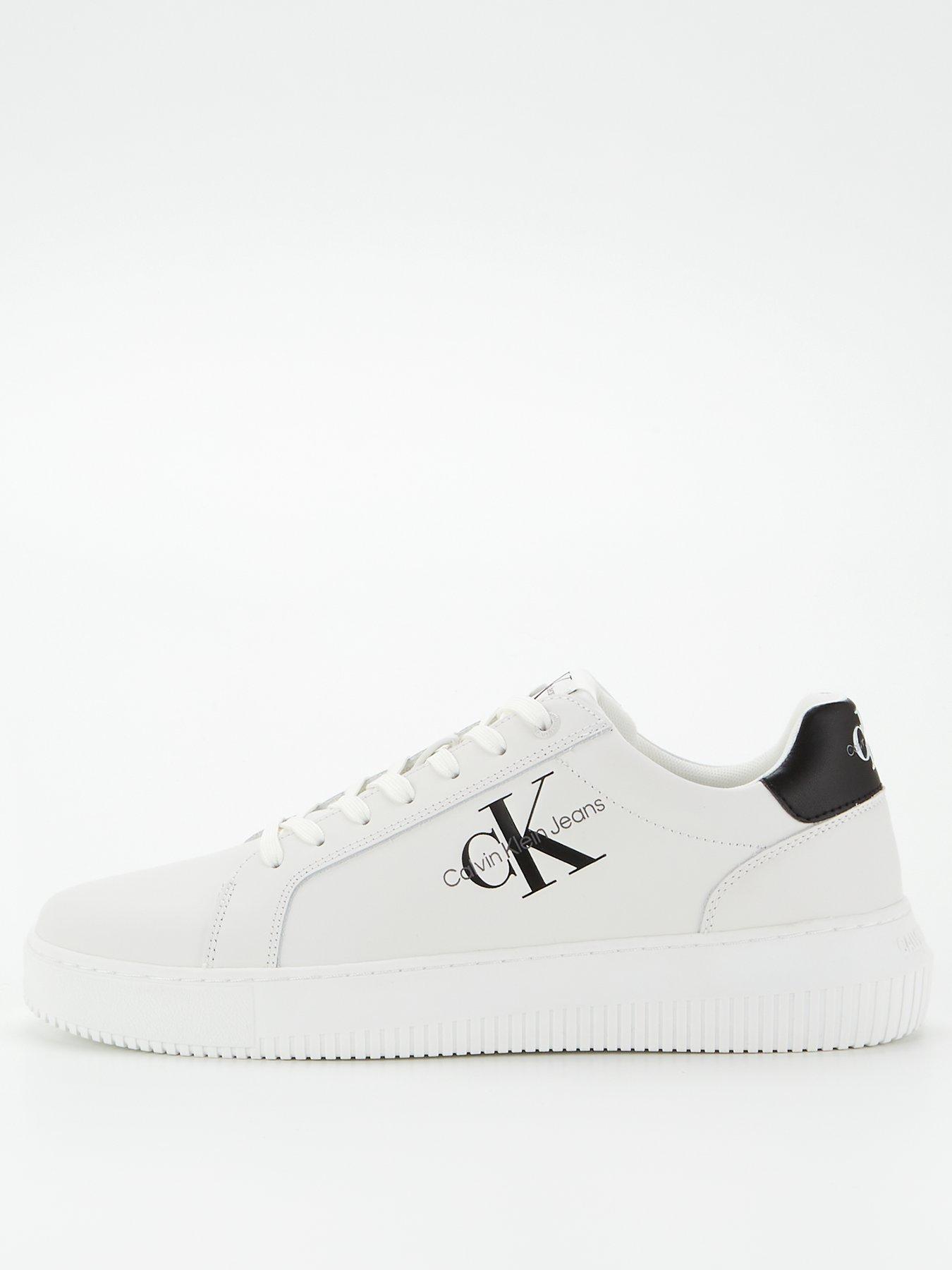 Calvin Klein Jeans Chunky Cupsole Mono Lth Trainers - White/Black