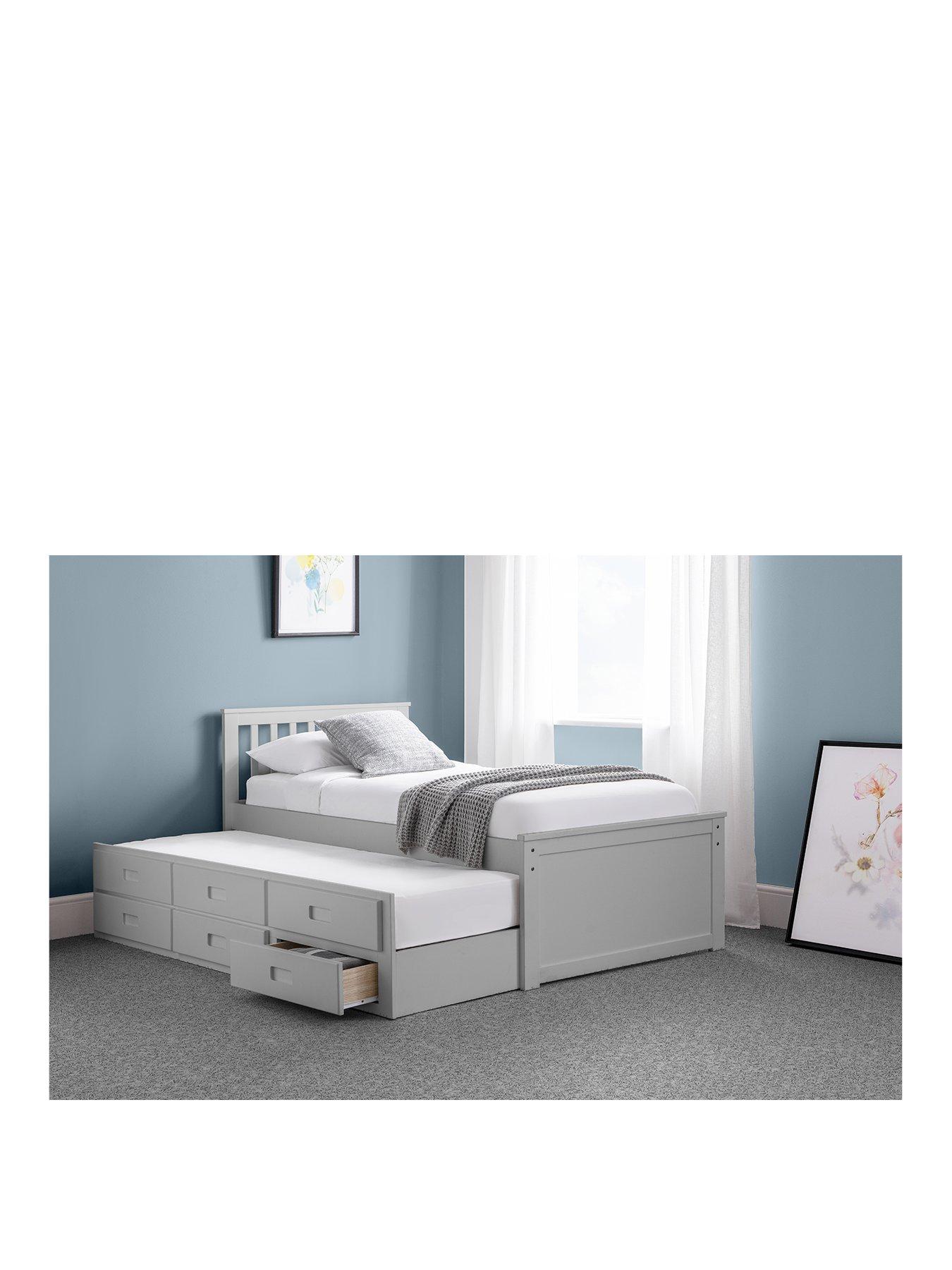  image of julian-bowen-maise-childrens-bed-with-pull-out-guest-bed-and-drawers-grey