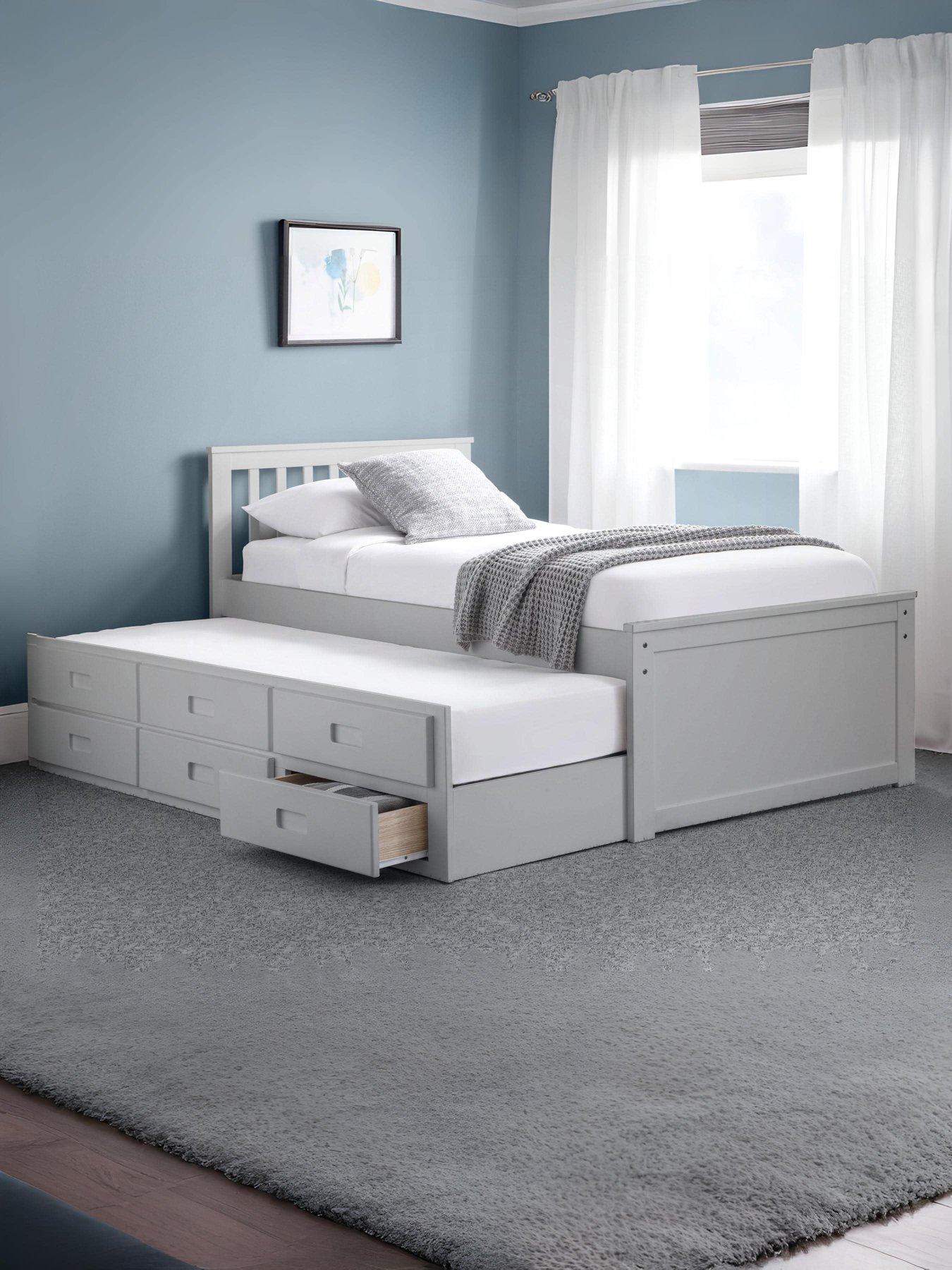 undefined Maise Children's Bed with Pull Out Guest Bed and Drawers - Grey