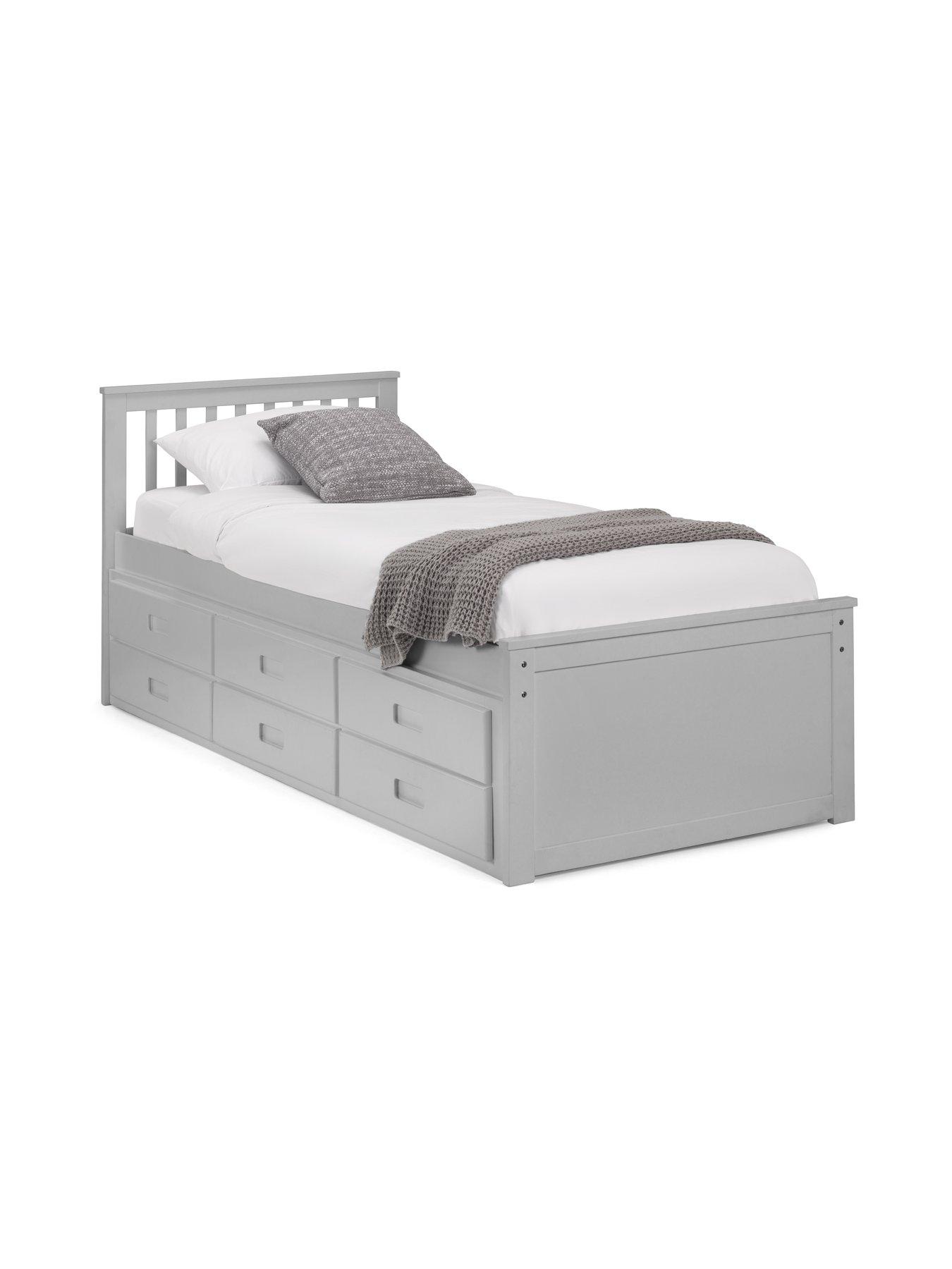  image of julian-bowen-maise-childrens-bed-with-pull-out-guest-bed-and-drawers-grey