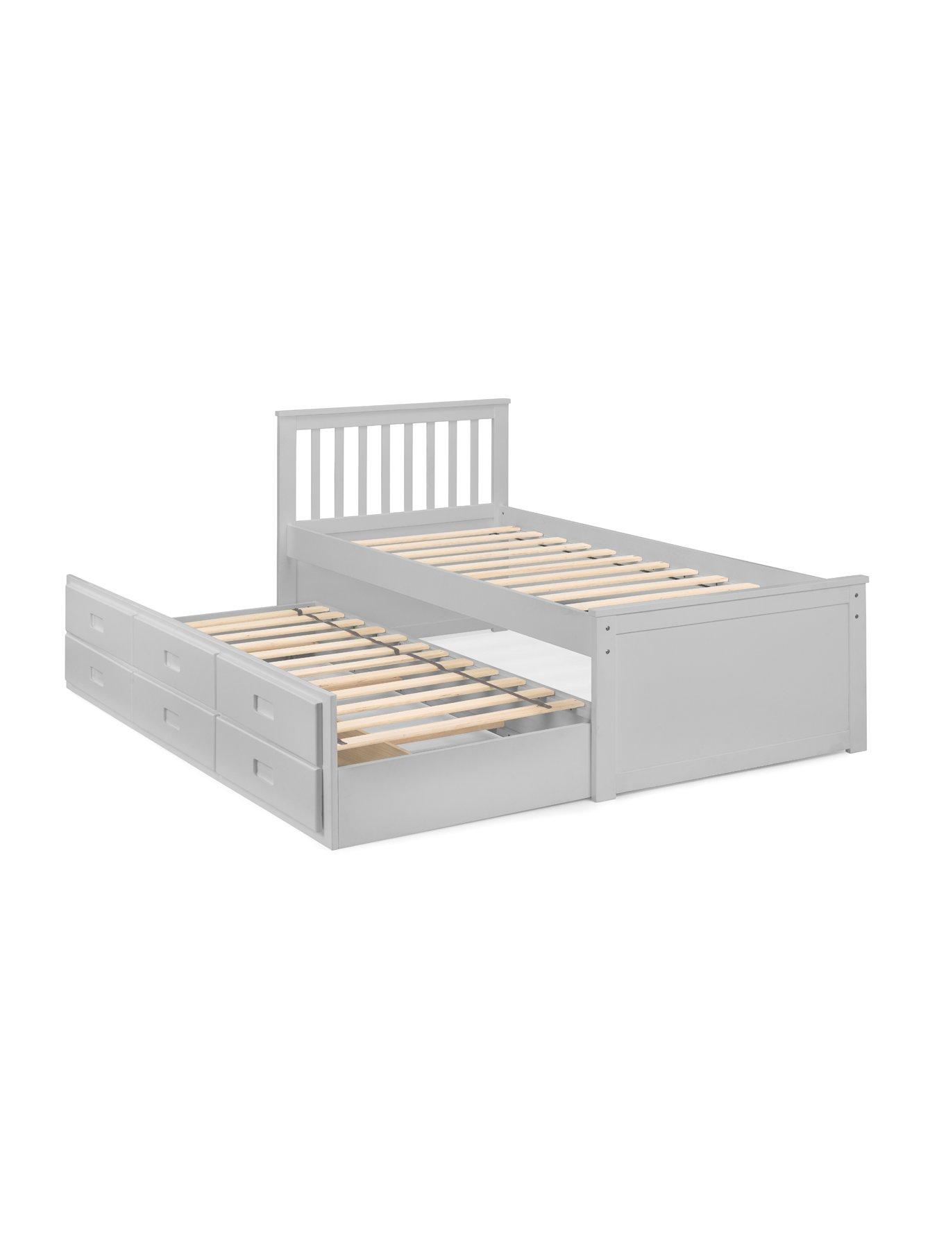  image of julian-bowen-maise-childrens-bed-with-pull-out-guest-bed-and-drawers-grey