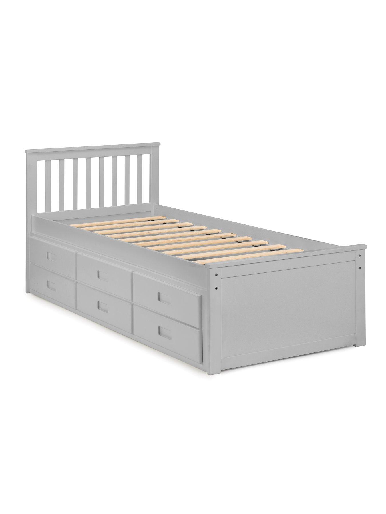 image of julian-bowen-maise-childrens-bed-with-pull-out-guest-bed-and-drawers-grey