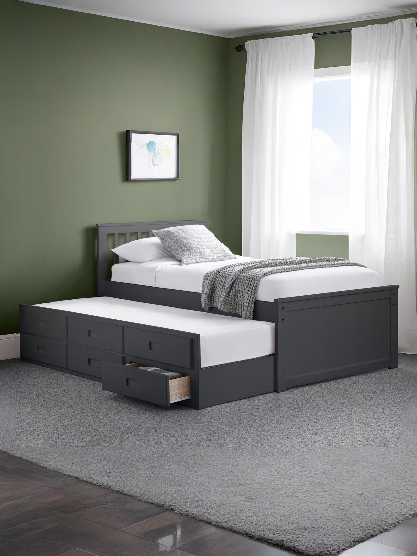 undefined Maise Children's Bed with Pull Out Guest Bed and Drawers - Anthracite
