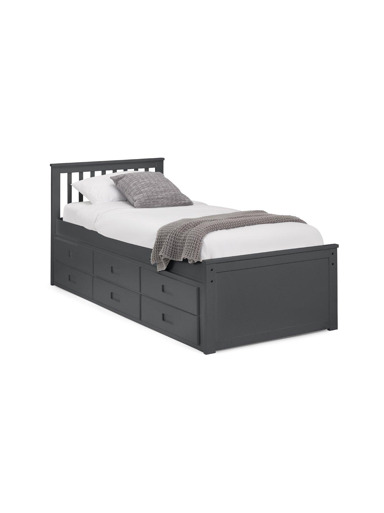  image of julian-bowen-maise-childrens-bed-with-pull-out-guest-bed-and-drawers-anthracite