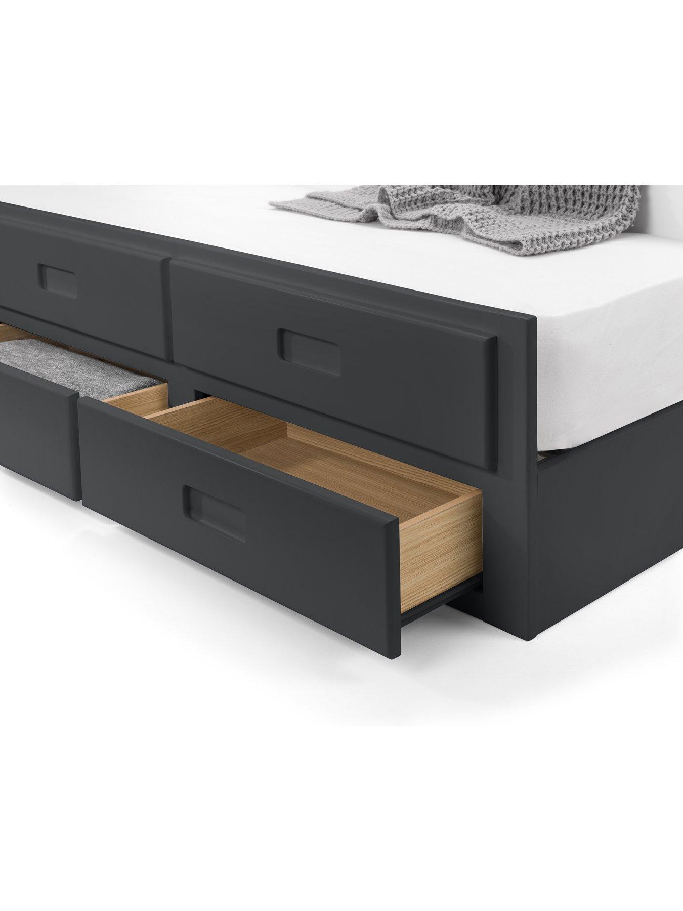  image of julian-bowen-maise-childrens-bed-with-pull-out-guest-bed-and-drawers-anthracite