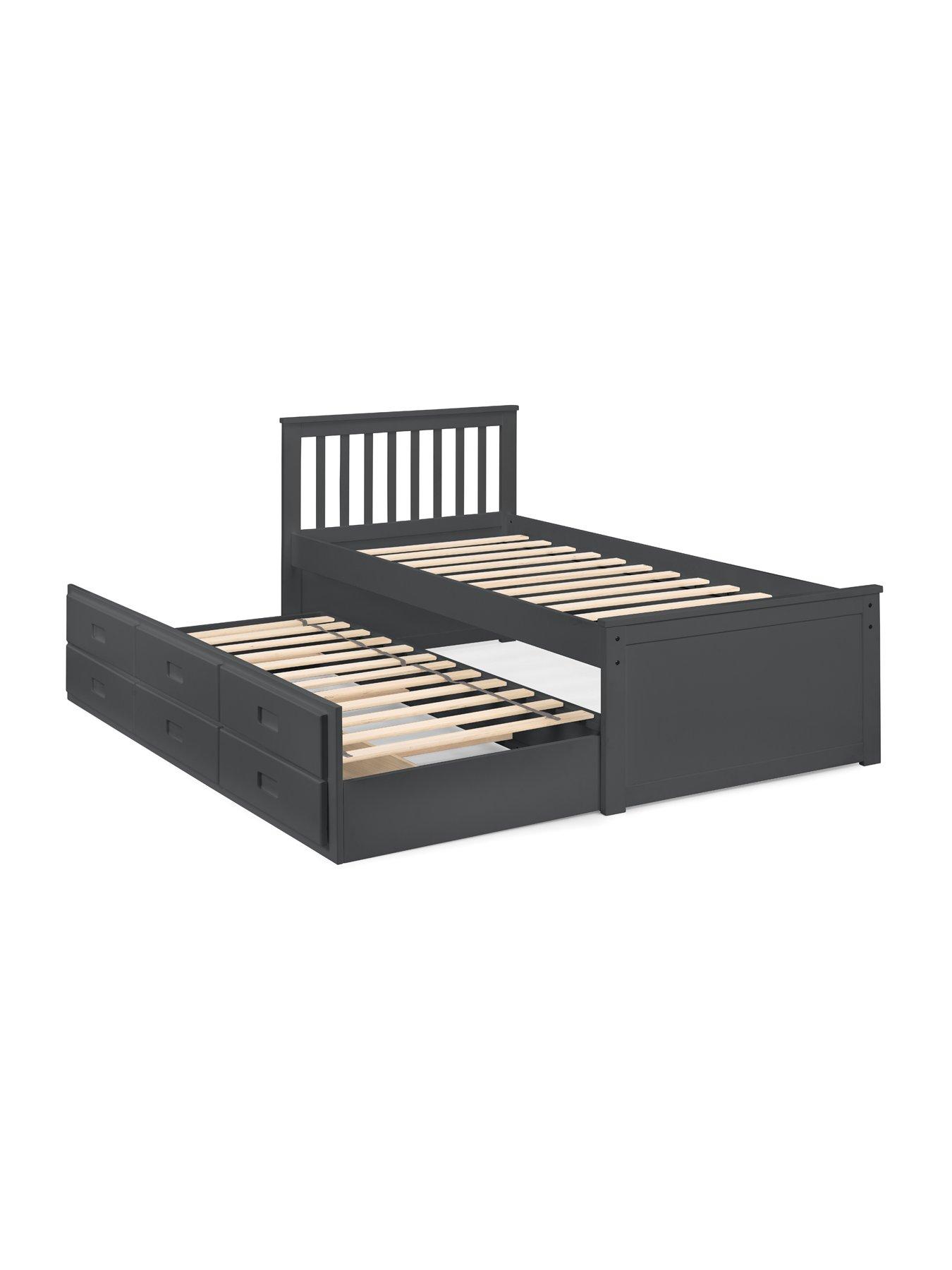  image of julian-bowen-maise-childrens-bed-with-pull-out-guest-bed-and-drawers-anthracite