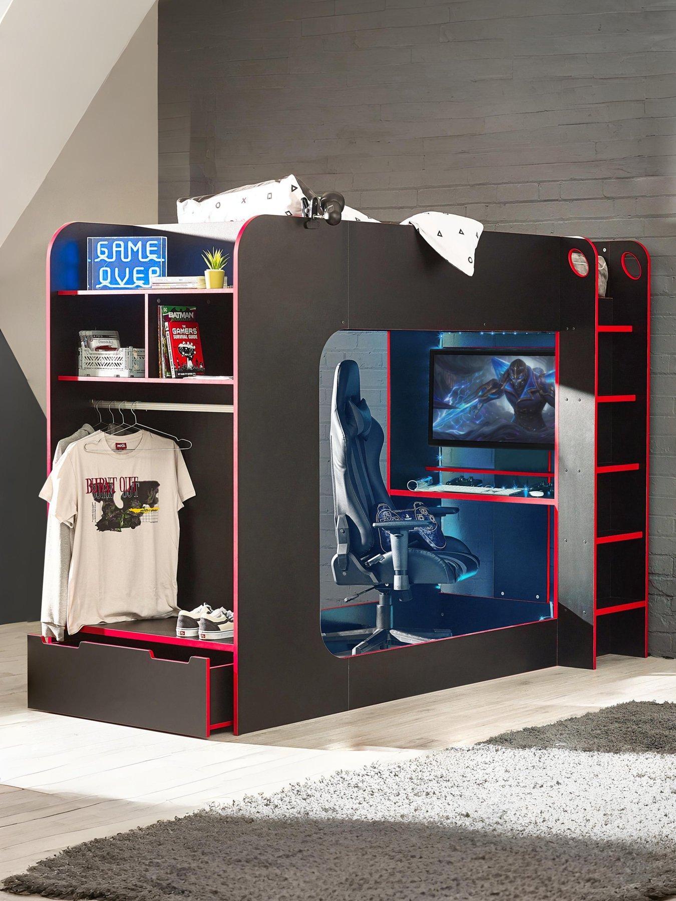 Julian Bowen Impact Gaming Bunk Bed - Black/Red