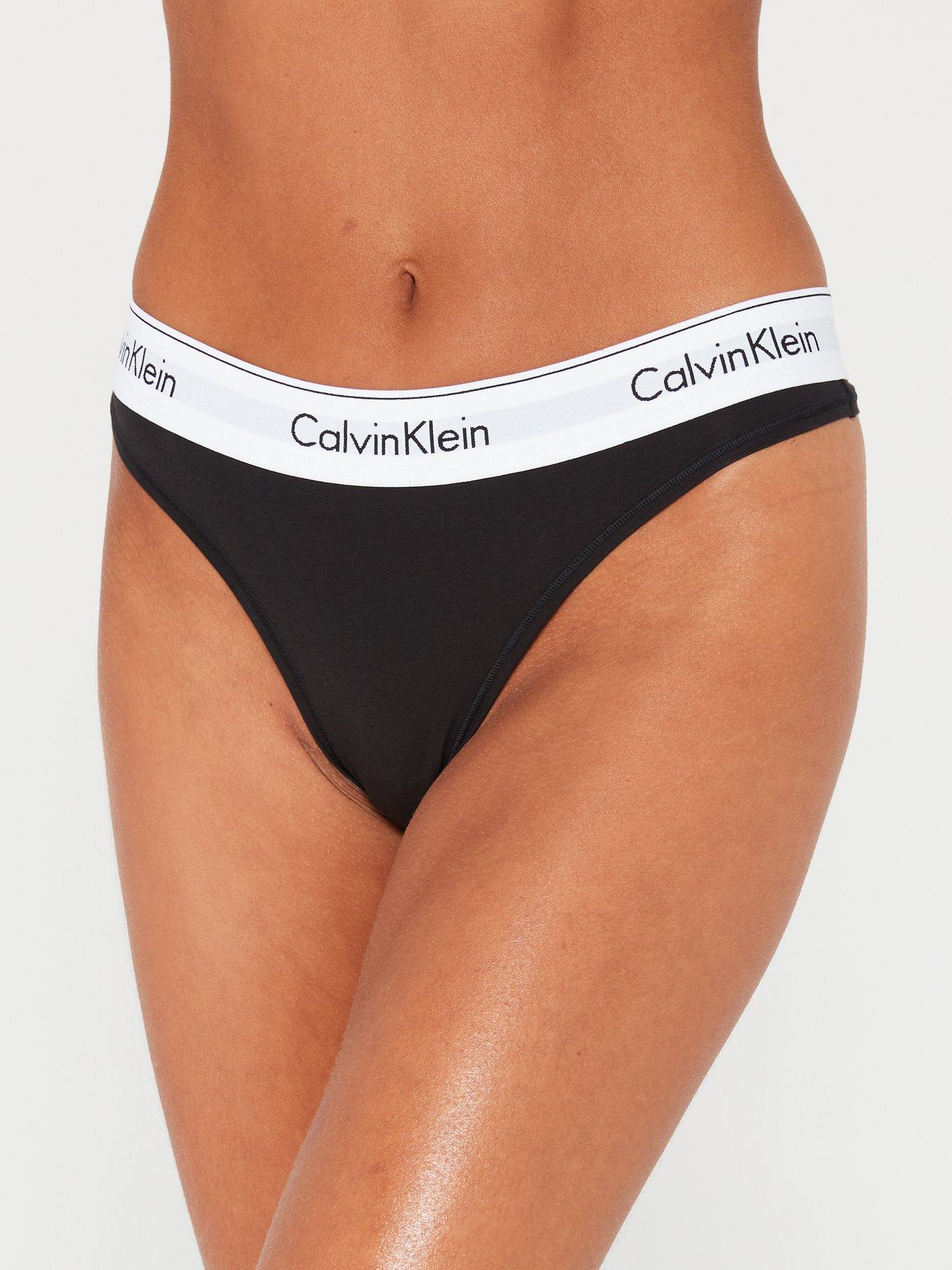 Calvin Klein Modern Cotton Thong Black littlewoods