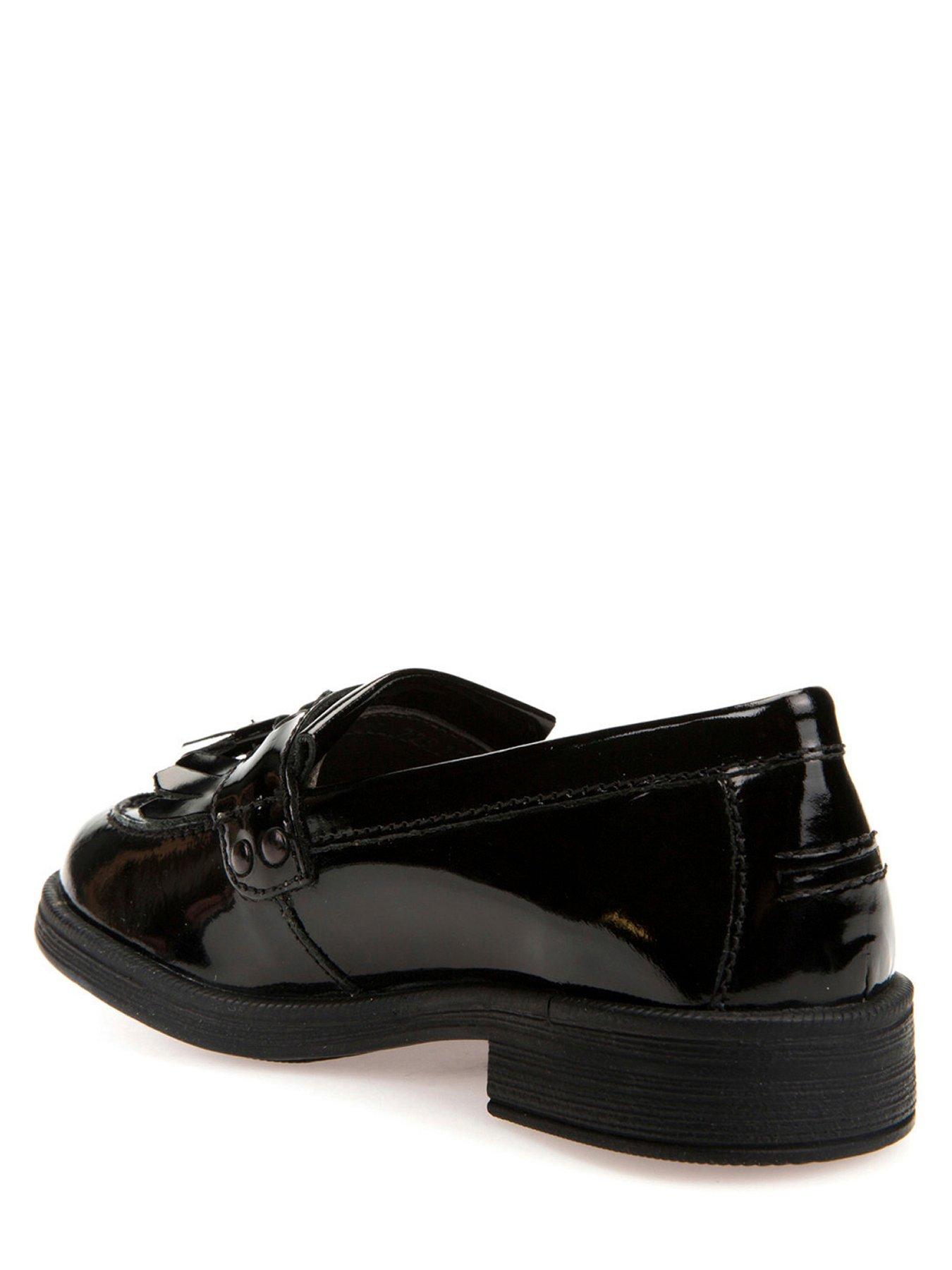  image of geox-girls-agata-patent-leather-tassle-school-loafer