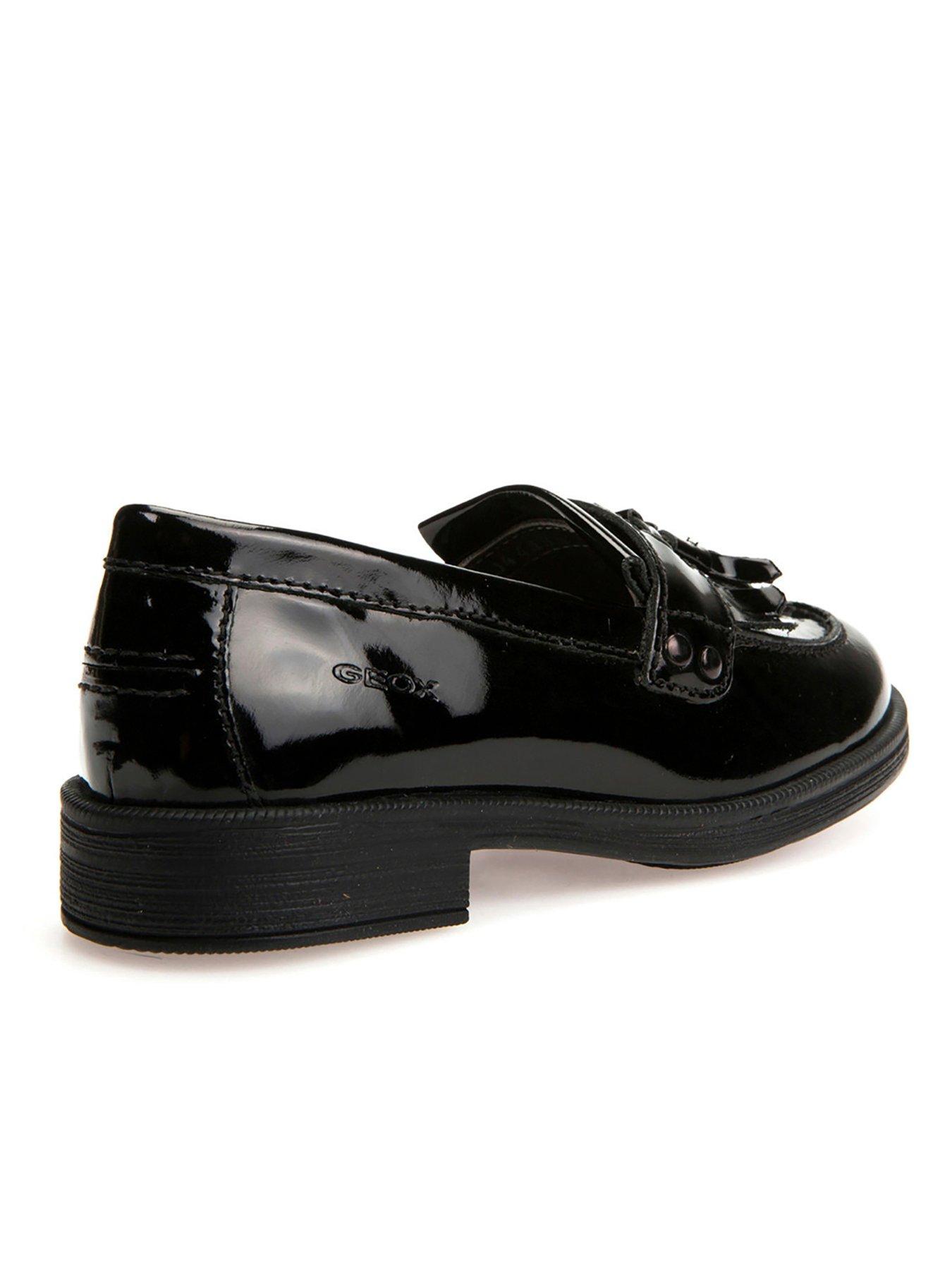  image of geox-girls-agata-patent-leather-tassle-school-loafer