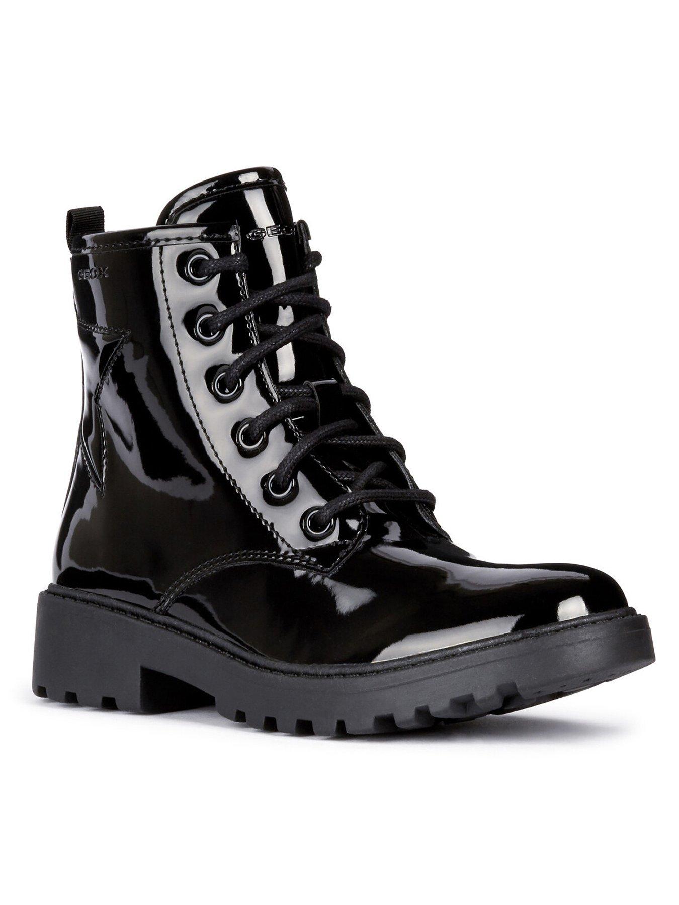 undefined Girls Patent Lace Up School Boot