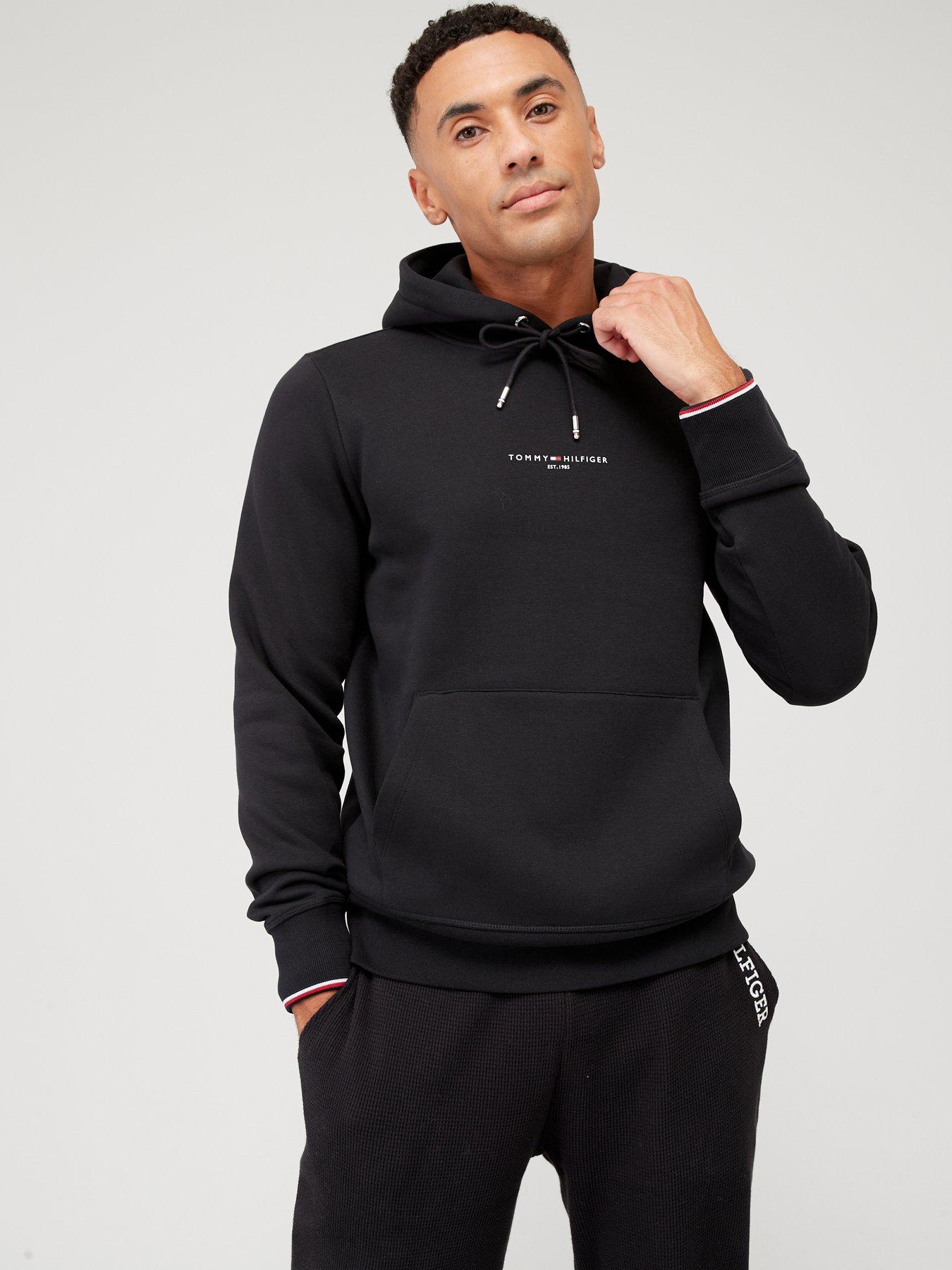Black tommy hilfiger hoodie sales