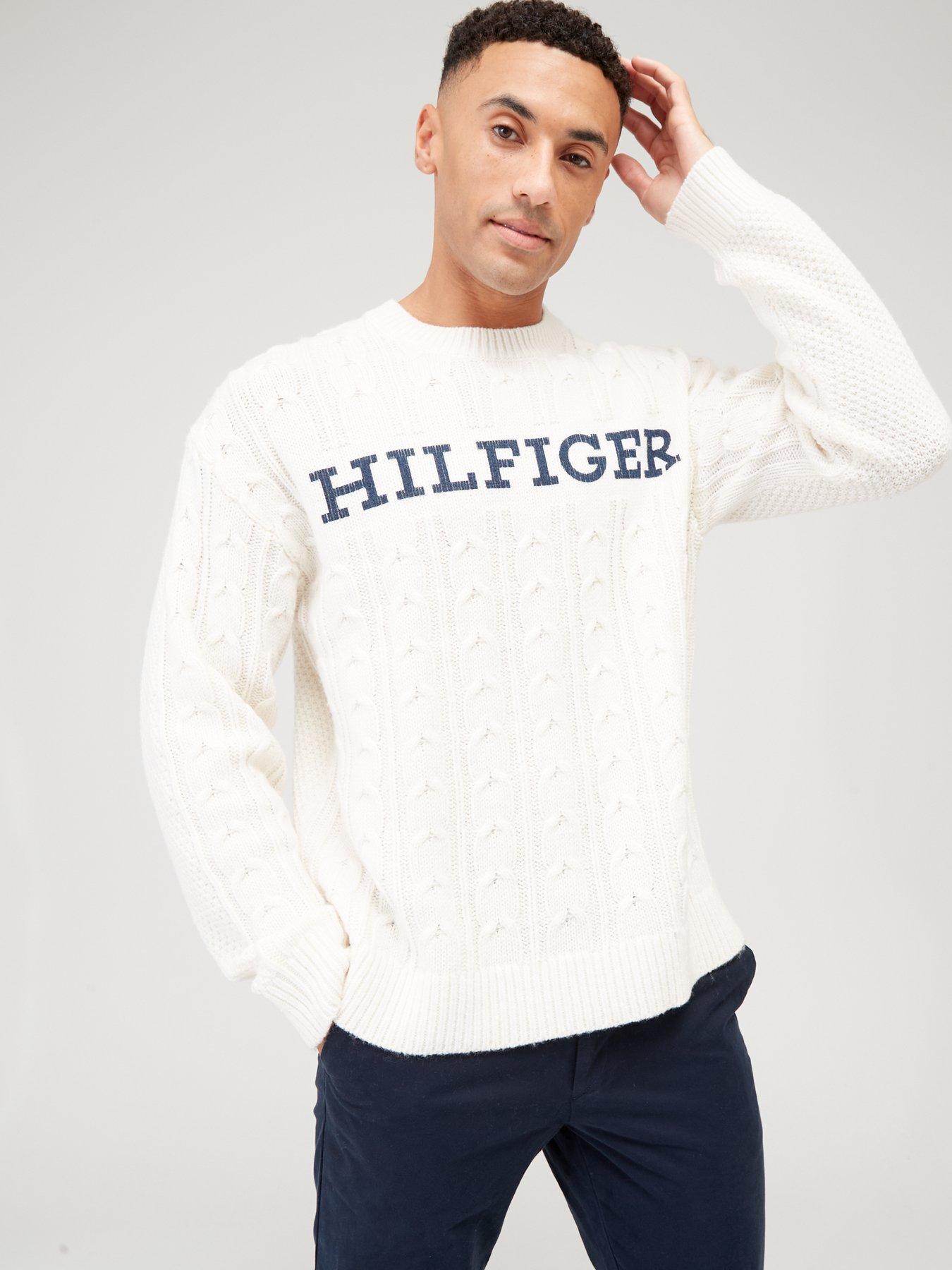 Cream tommy hilfiger jumper best sale