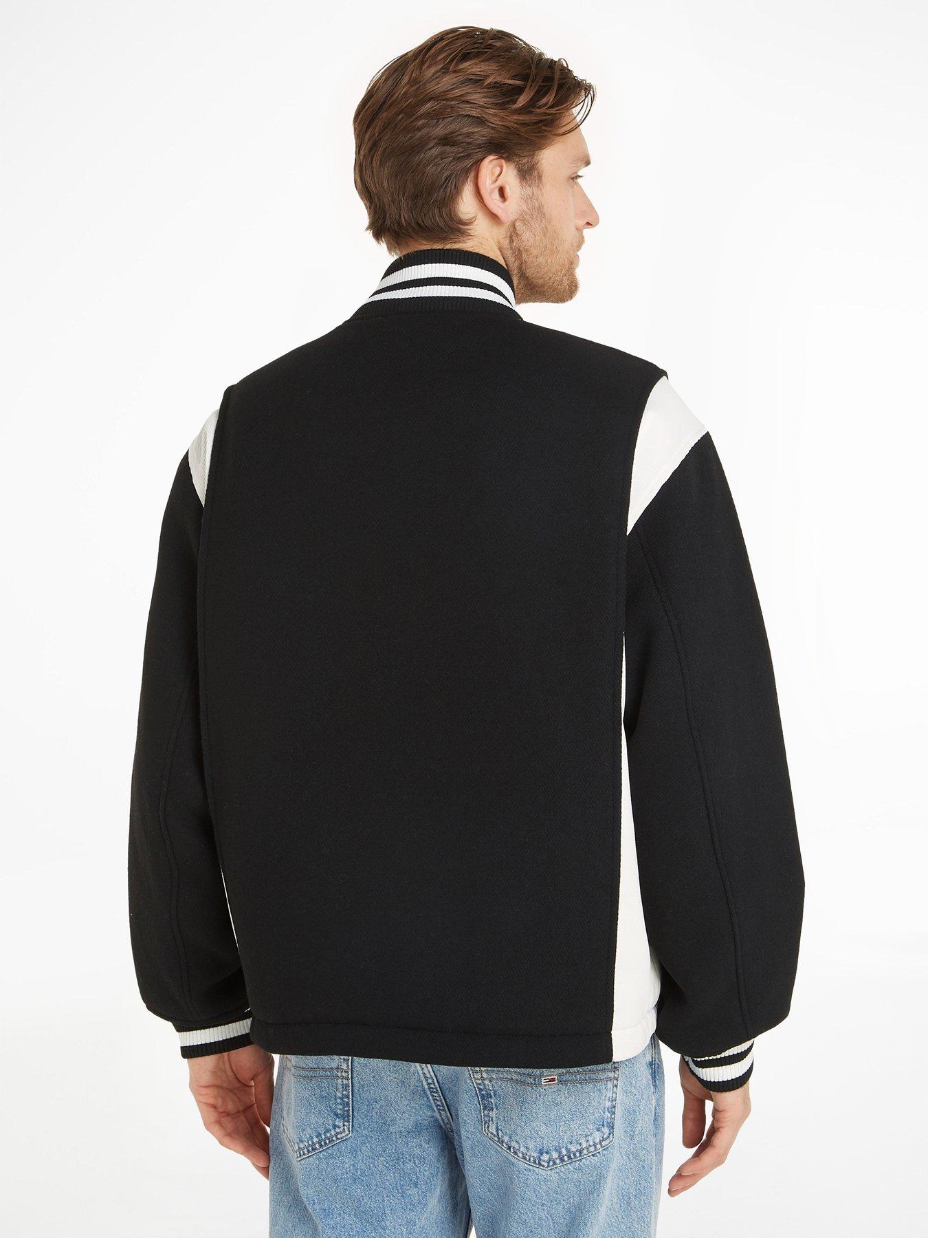 Tommy Jeans Tjm Cord Wool Mix Letterman - Black