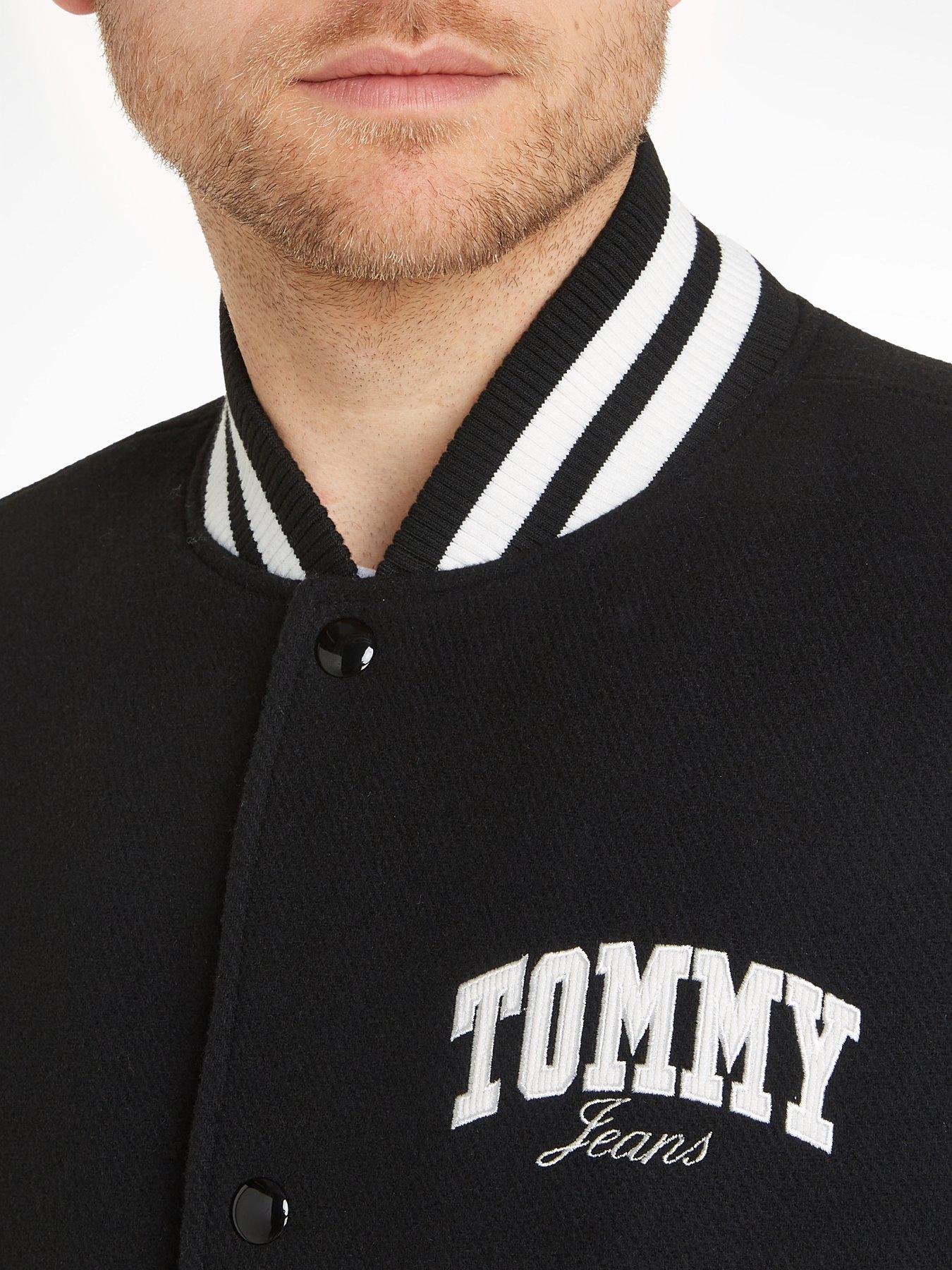 Tommy Jeans Tjm Cord Wool Mix Letterman - Black