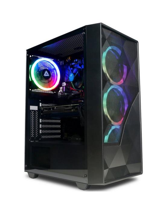 front image of cyberpower-eurus-gaming-pc-intel-core-i3-12100f-gtx-1650-8gb-ram-500gb-m2-nvme-ssd