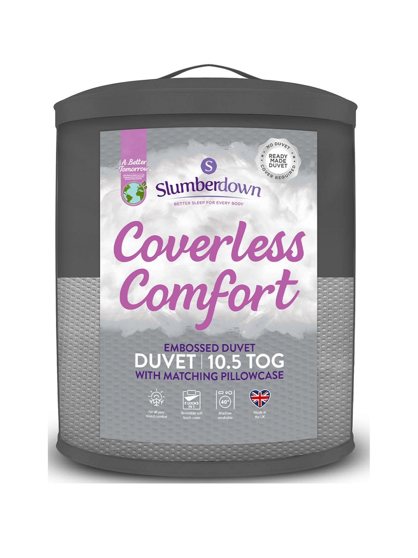 Image 1 of 6 of Slumberdown Coverless Embossed Herringbone Grey 10.5 Tog Duvet with matching Pillowcase