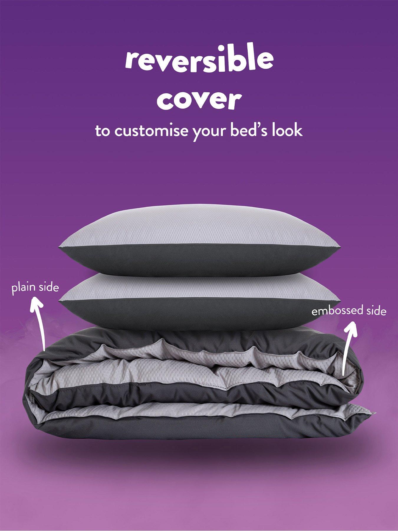 Image 4 of 6 of Slumberdown Coverless Embossed Herringbone Grey 10.5 Tog Duvet with matching Pillowcase