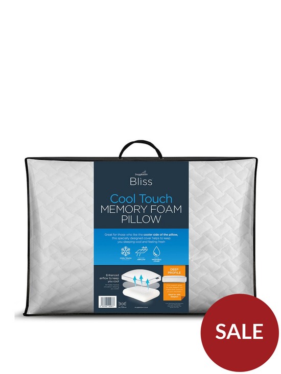 front image of snuggledown-of-norway-bliss-extra-deep-cool-touch-pillow-white