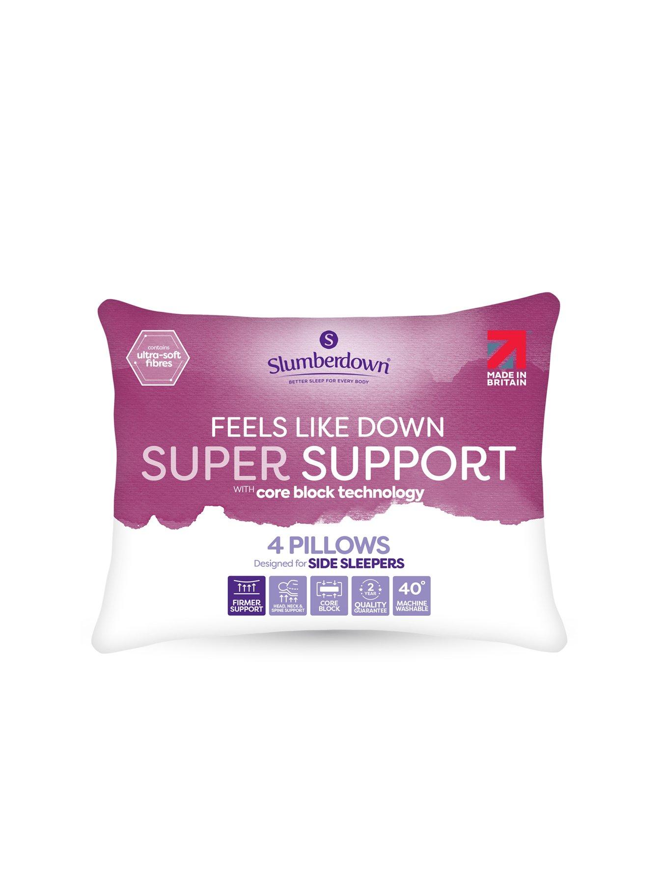 Slumberdown Feels Like Down Super Support Pack of 4 Pillows - White