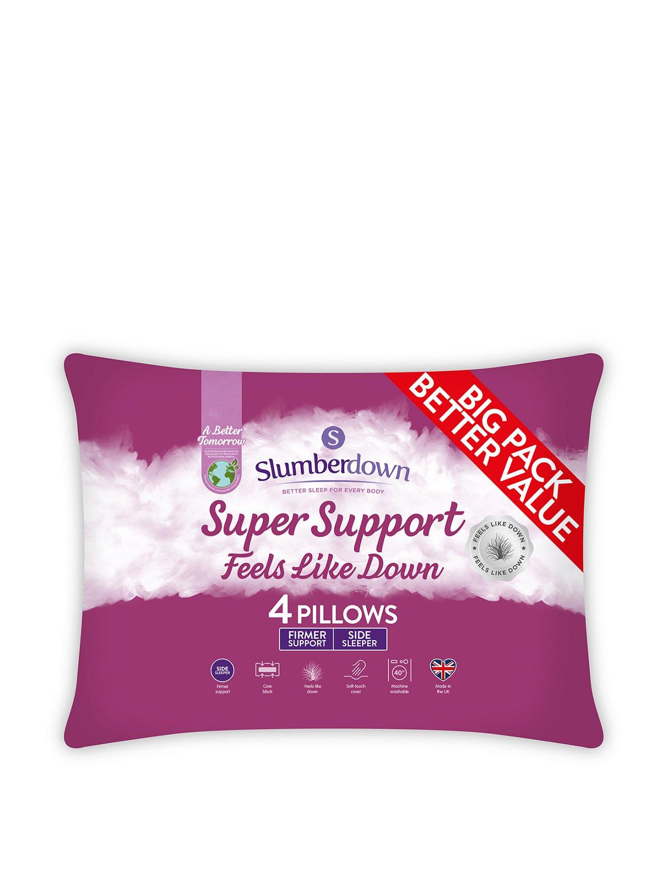 Slumberdown Feels Like Down Super Support Pack of 4 Pillows - White
