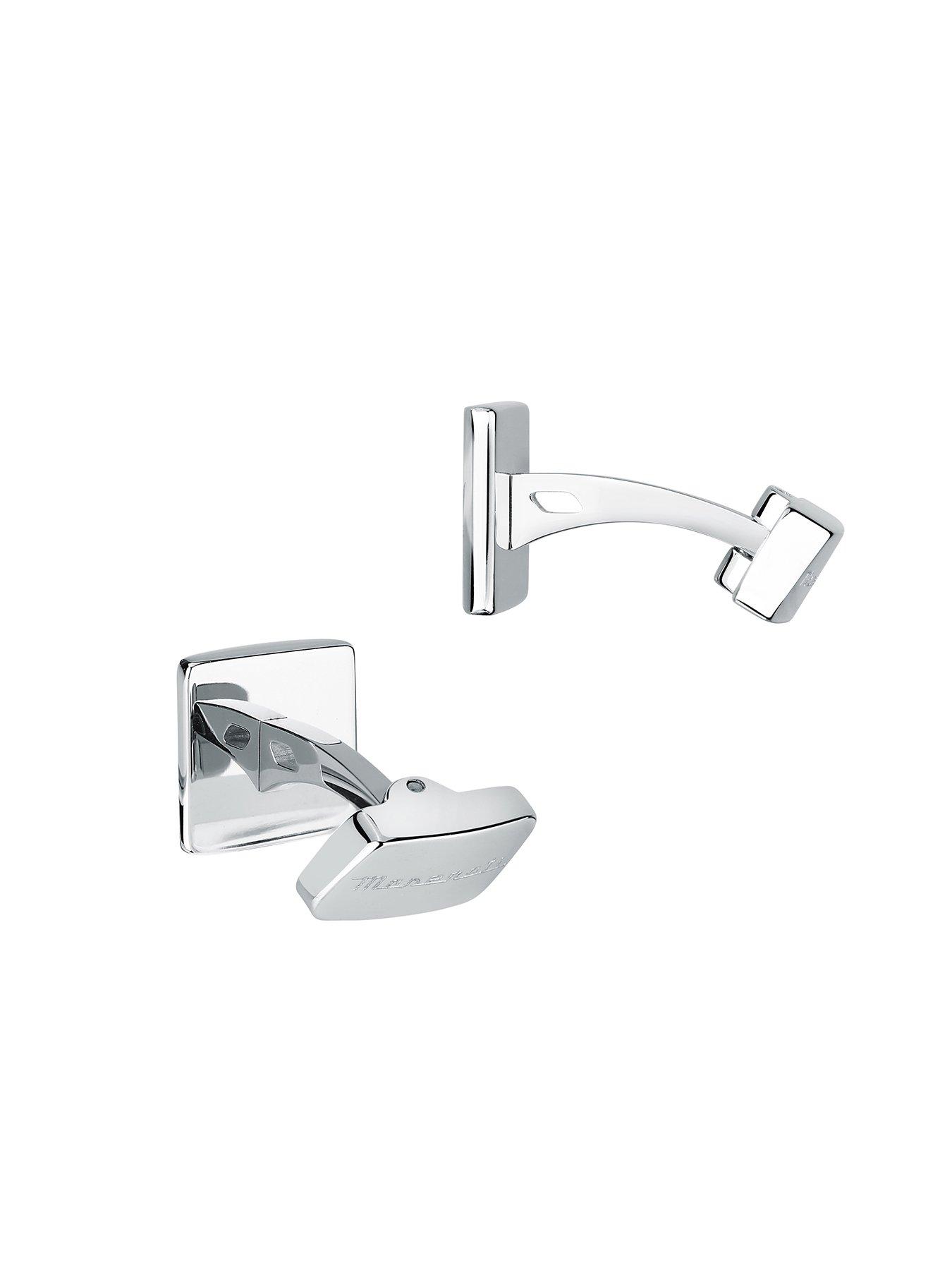  image of maserati-mens-silver-and-black-cufflinks