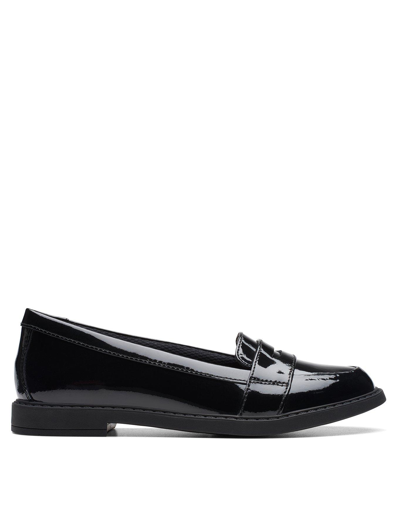 Clarks Kid Scalaloafer School Shoe - Black