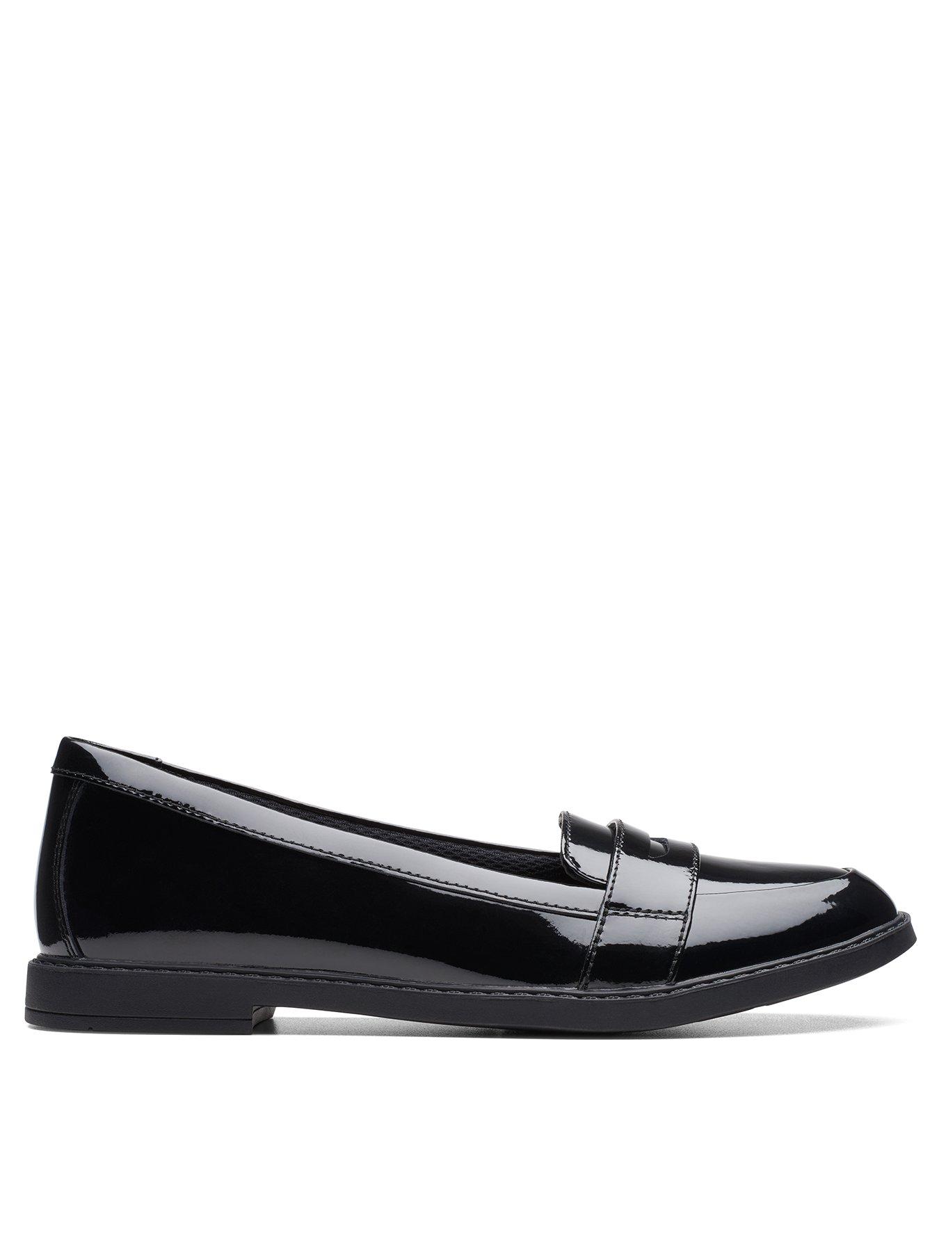 Clarks Youth Scalaloafer. School Shoe - Black