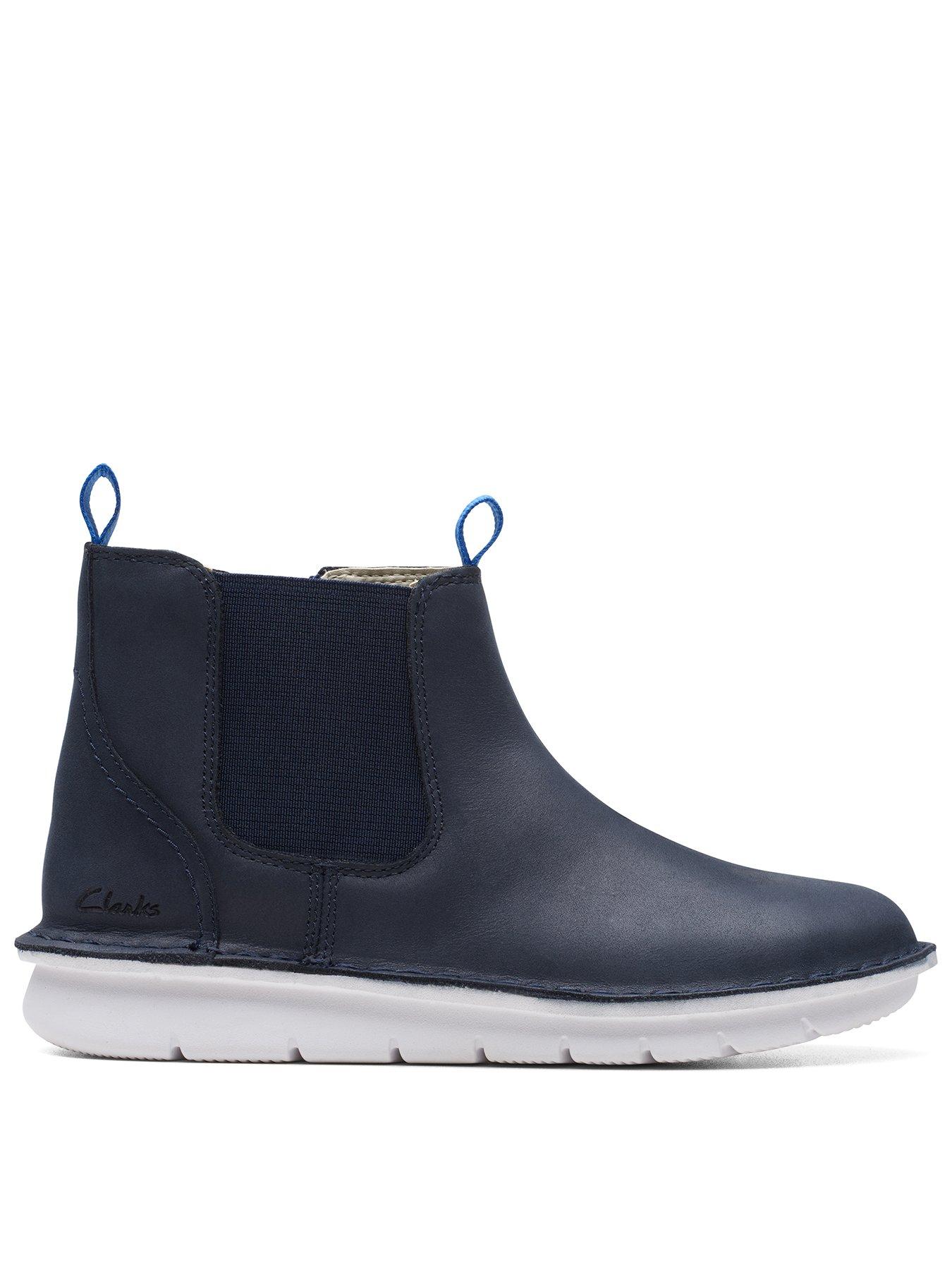 Clarks navy cheap chelsea boots