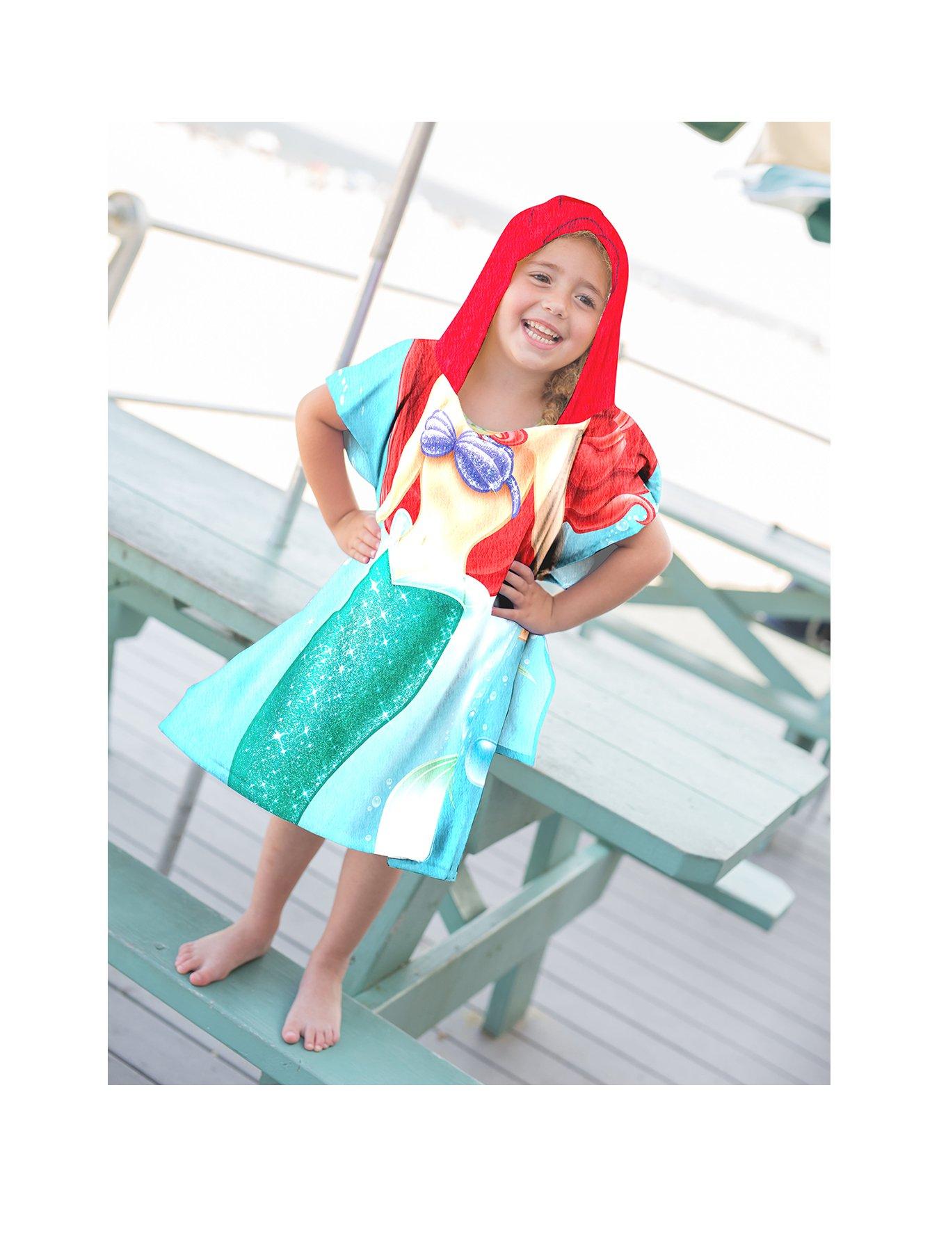 stillFront image of disney-the-little-mermaid-ariel-hooded-poncho-towel