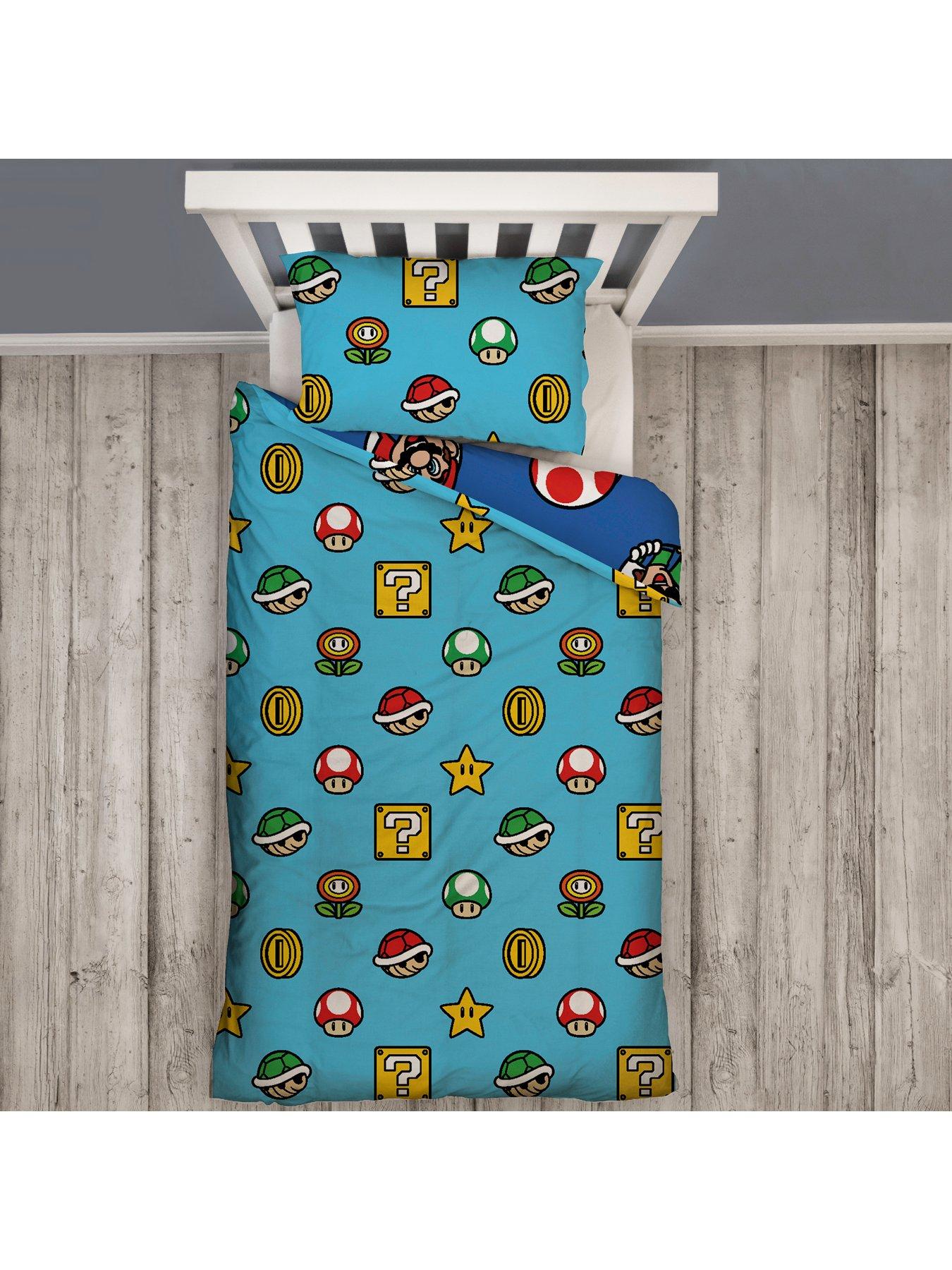  image of mario-nintendo-continue-single-rotary-duvet-cover-set-multi