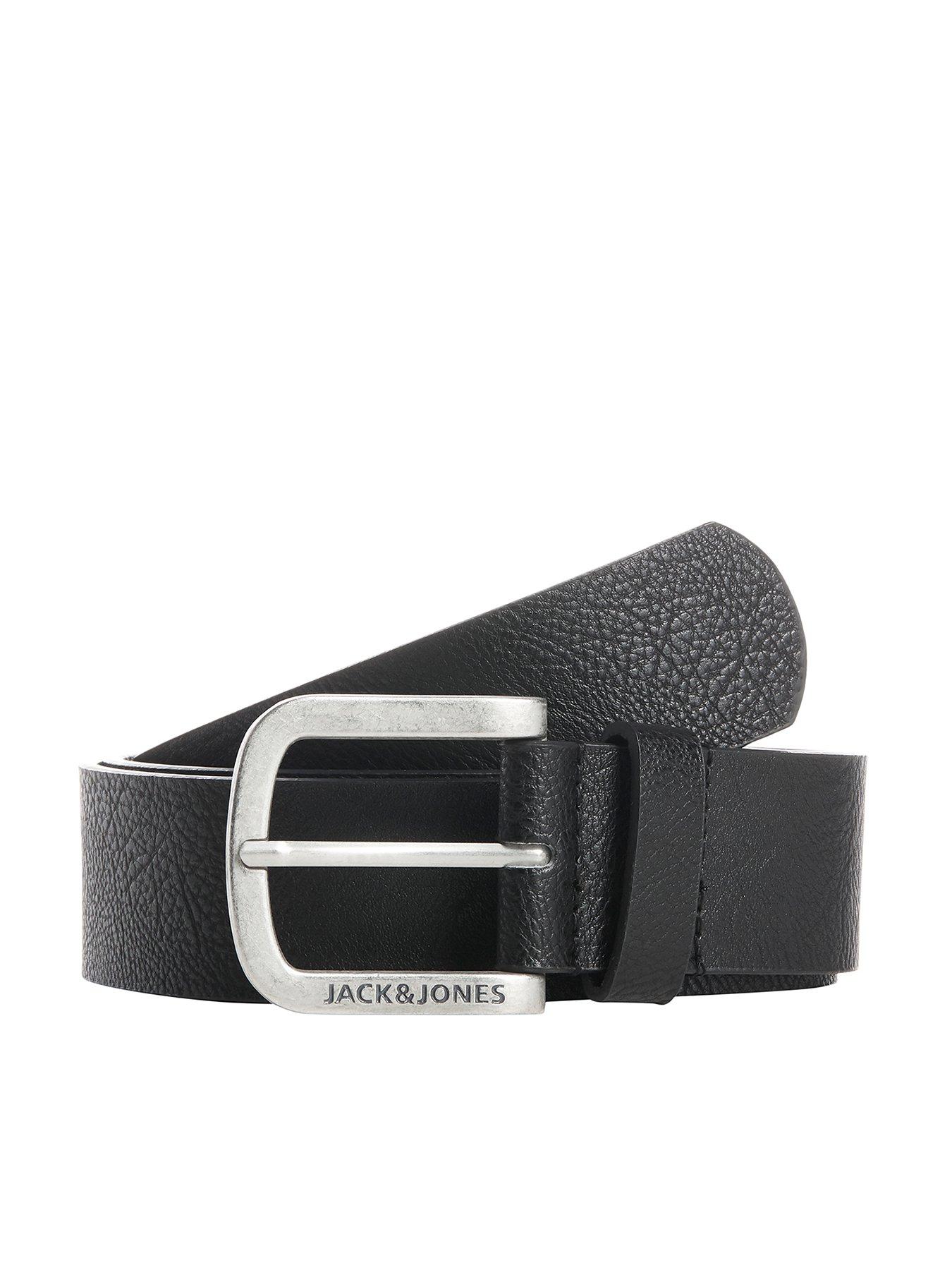 Image 1 of 2 of Jack & Jones Faux Leather Belt - Black
