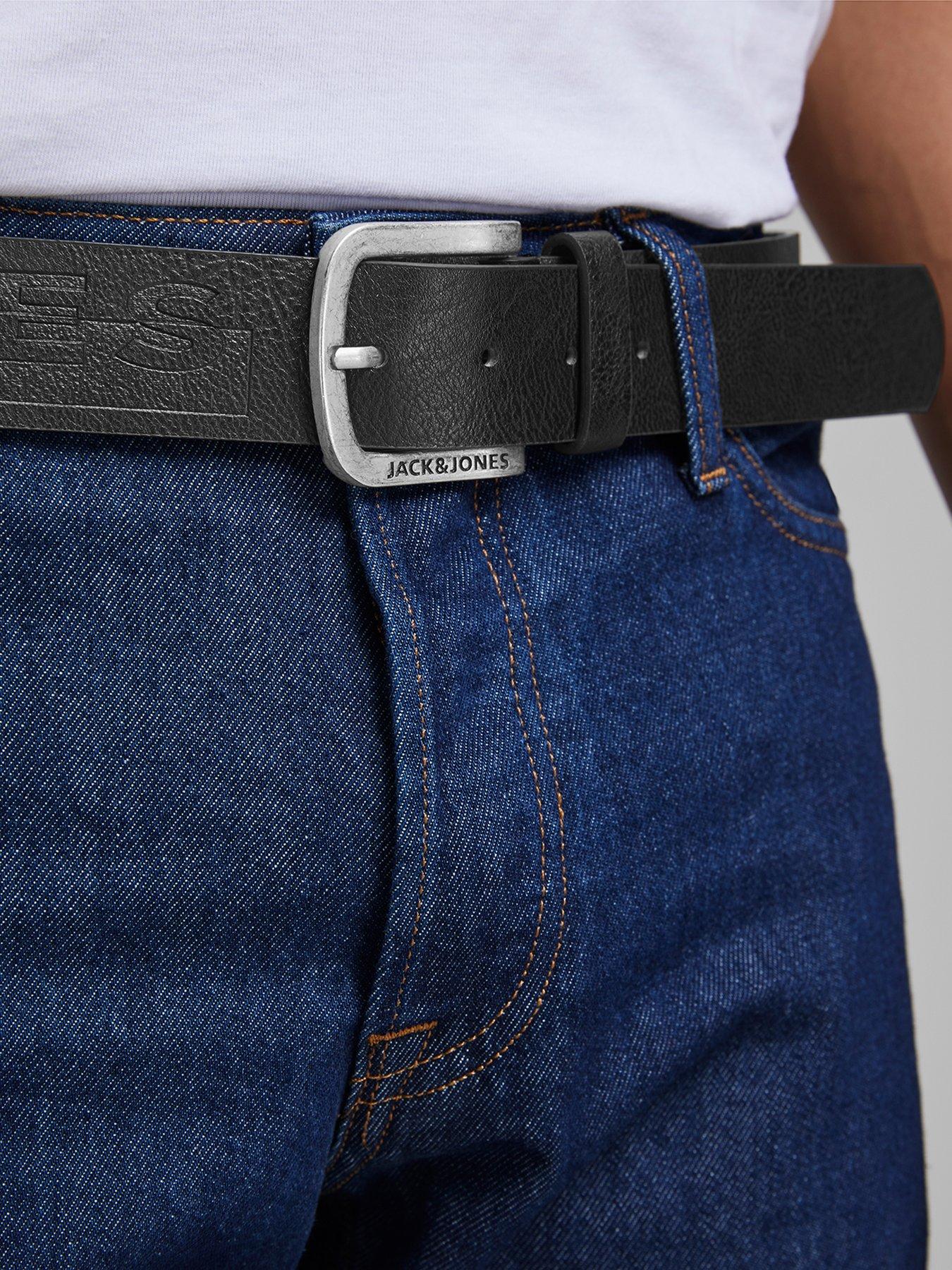 Image 2 of 2 of Jack & Jones Faux Leather Belt - Black